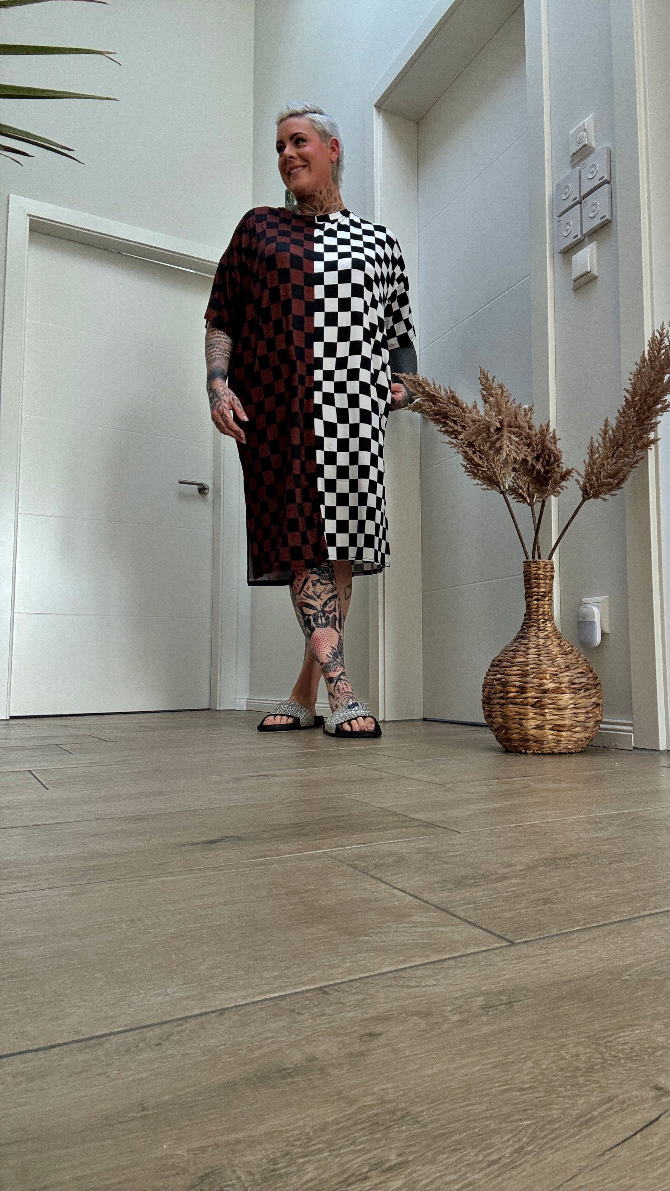 ZarahSkull checkerboard Dress