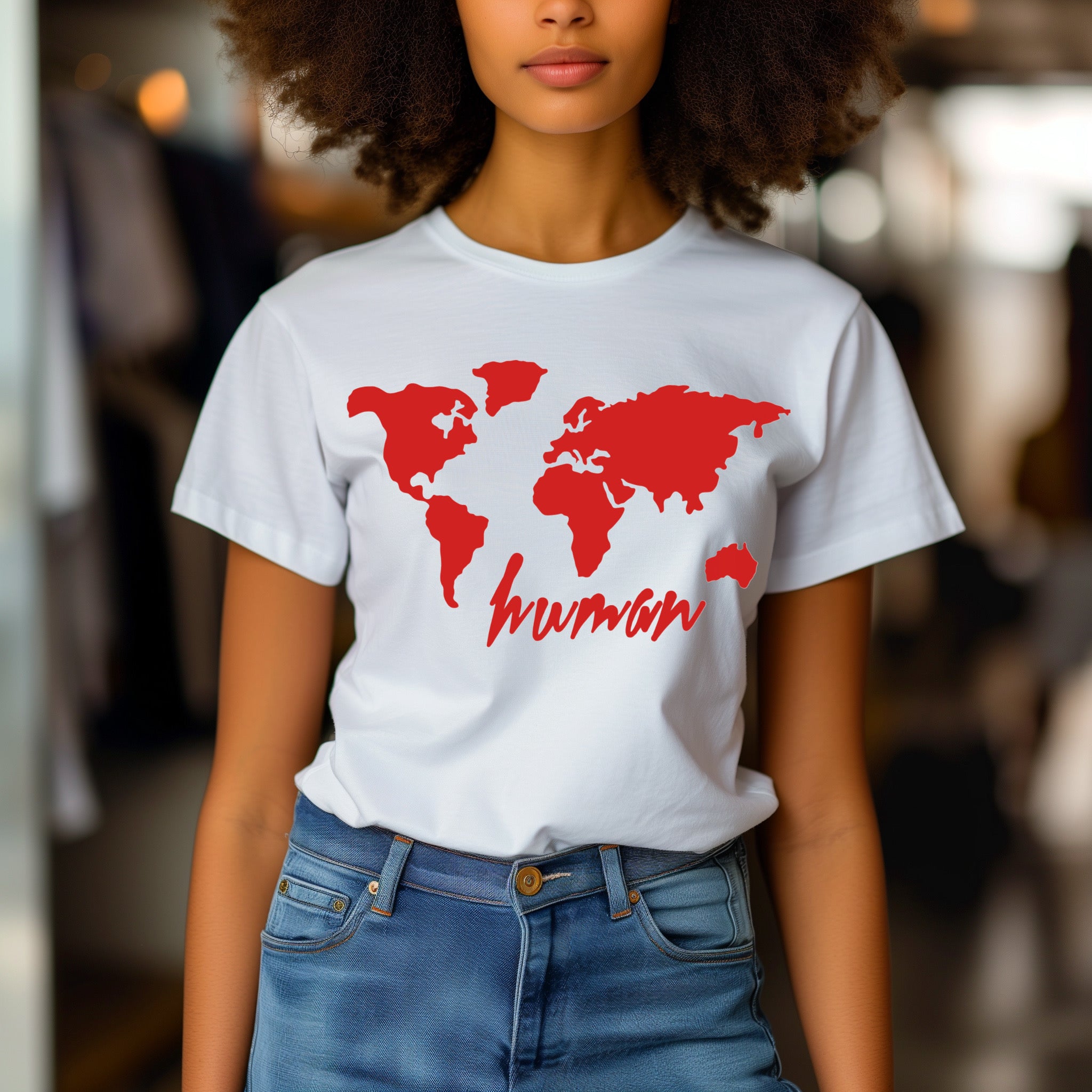 ZarahSkull Shirt white "world human