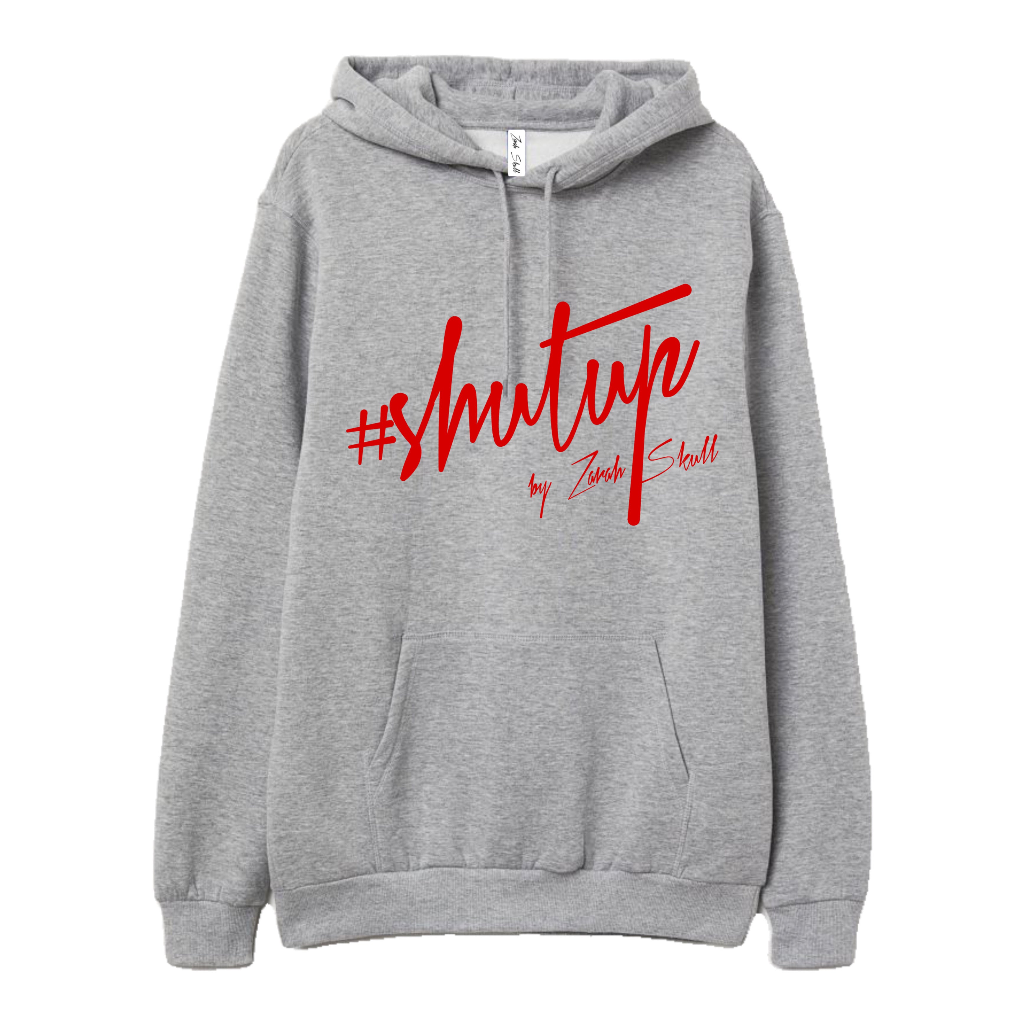 "ZarahSkull" Hoodie GREY "shutup"