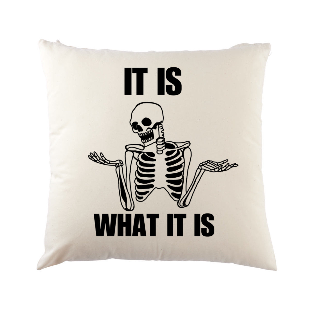 „ZarahSkull"- Kissenbezug beige „it is what it is“
