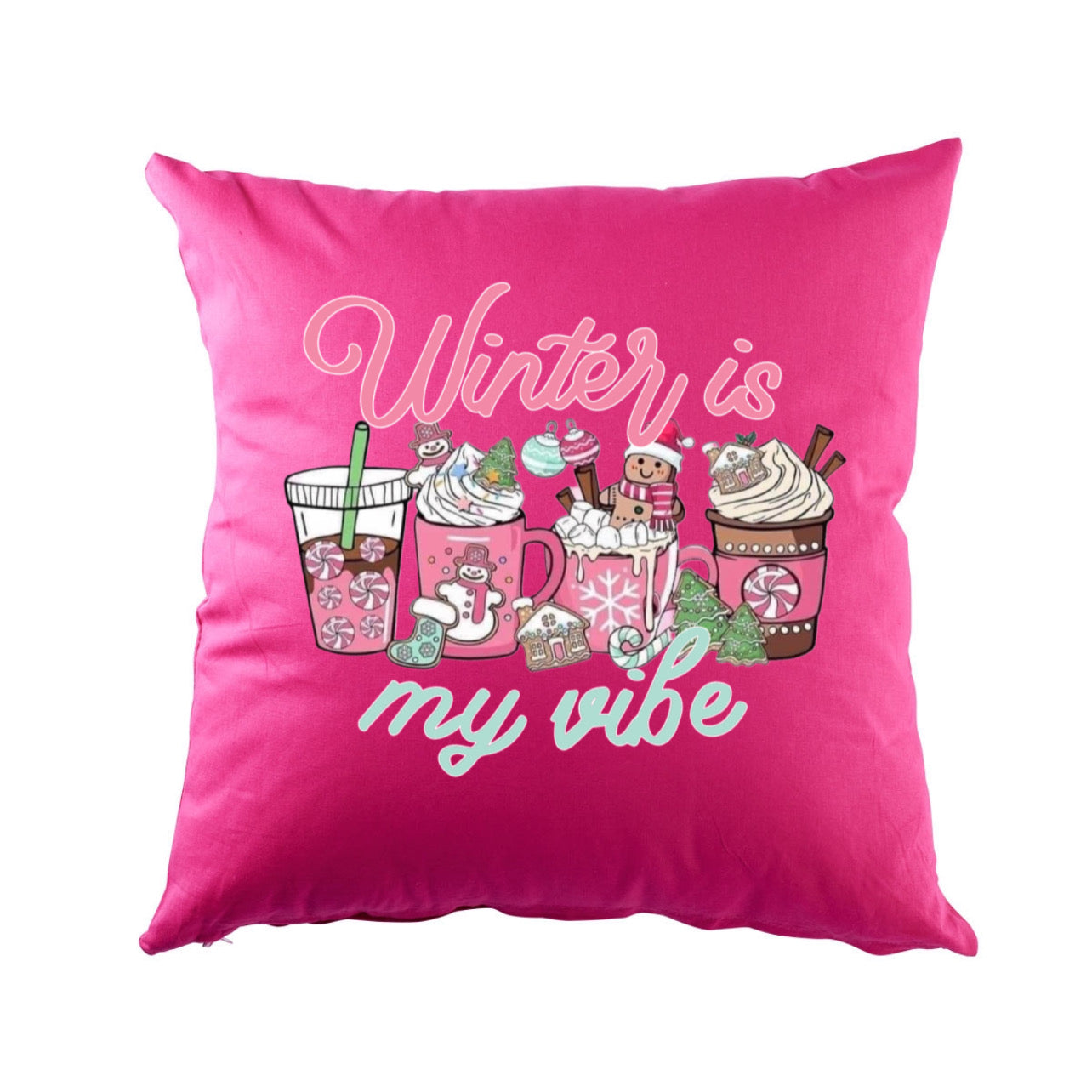 „ZarahSkull"- Kissenbezug pink "winter is my vibe"