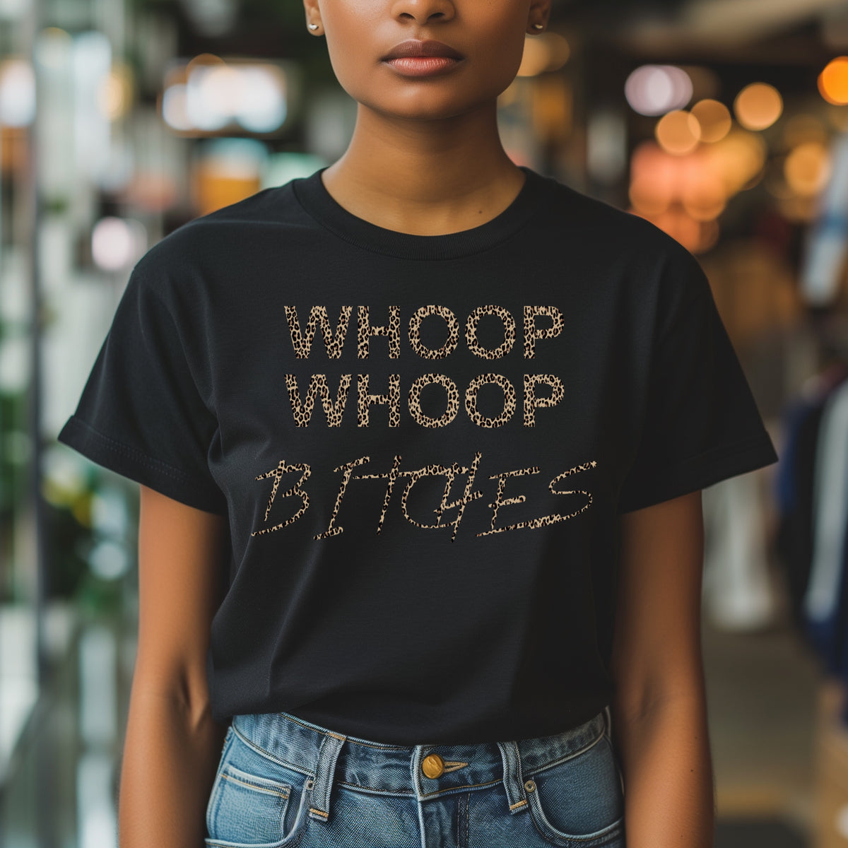Shirt BLACK "WHOOP WHOOP BITCHES"