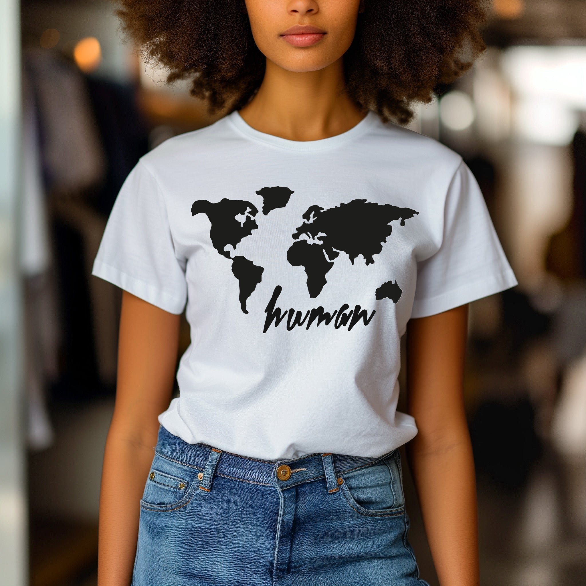ZarahSkull Shirt white "world human