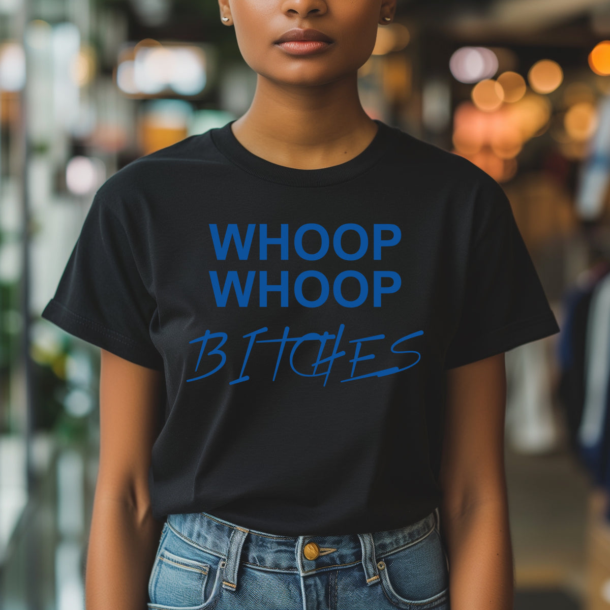 Shirt BLACK "WHOOP WHOOP BITCHES"