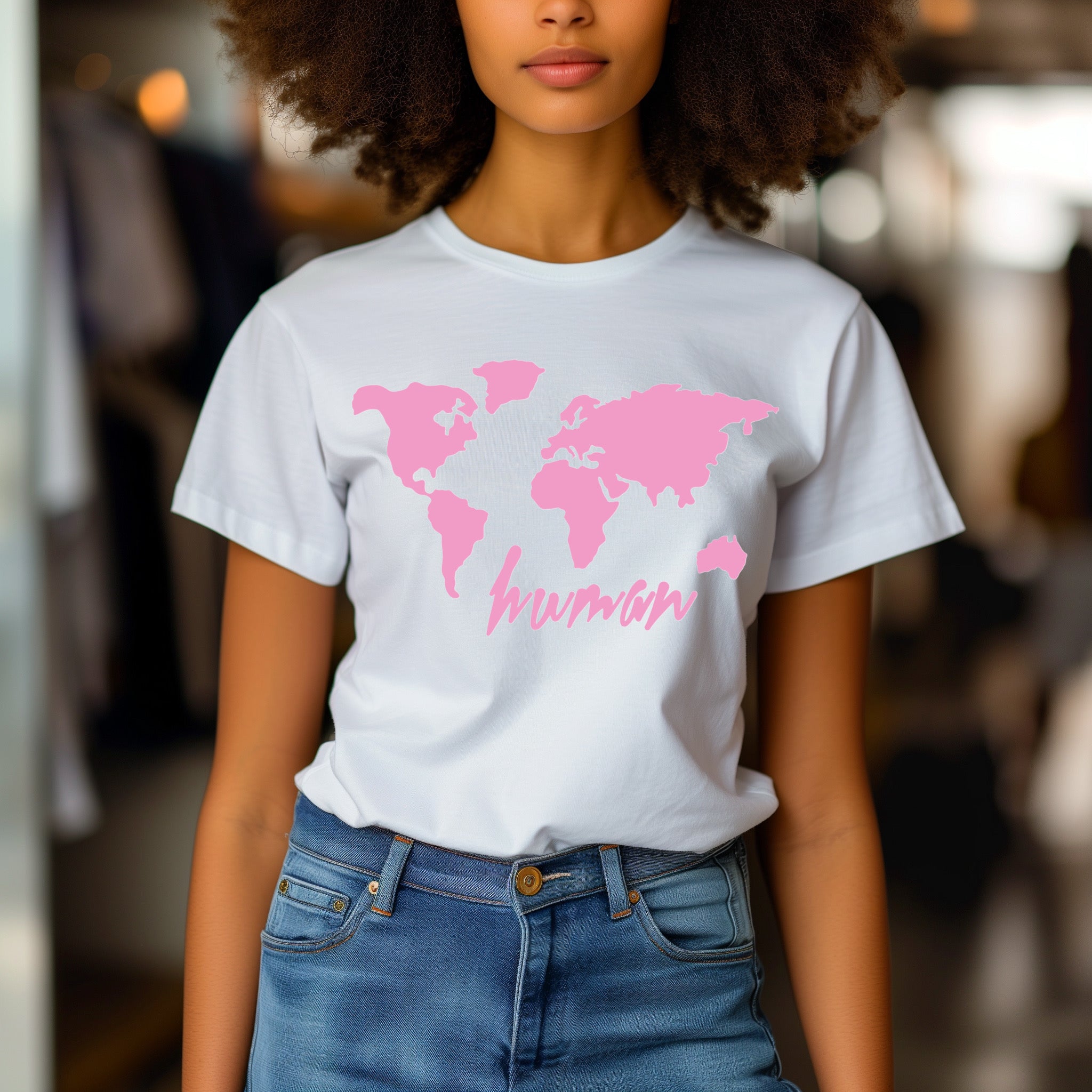 ZarahSkull Shirt white "world human