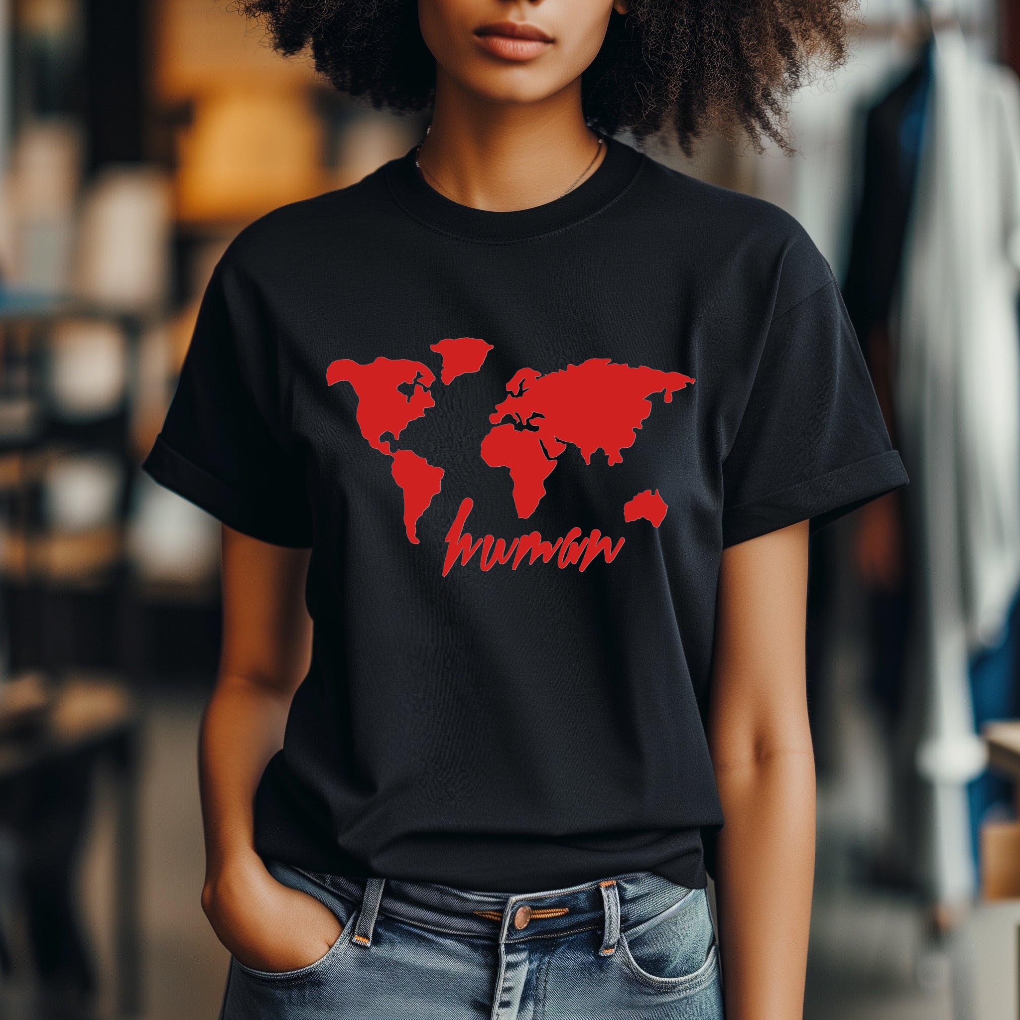 "ZarahSkull" shirt BLACK world "human"