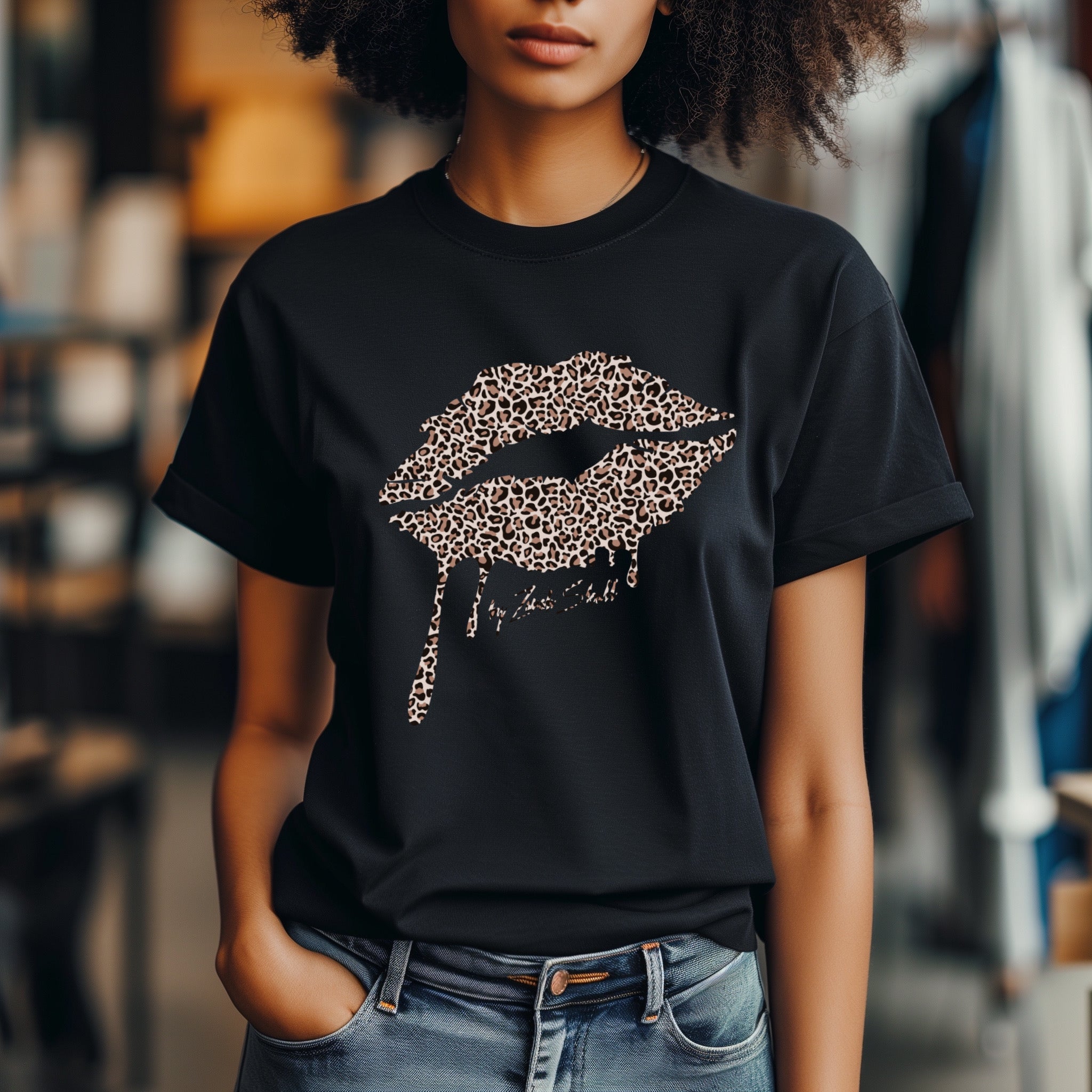 ZarahSkull Shirt BLACK "KISS"