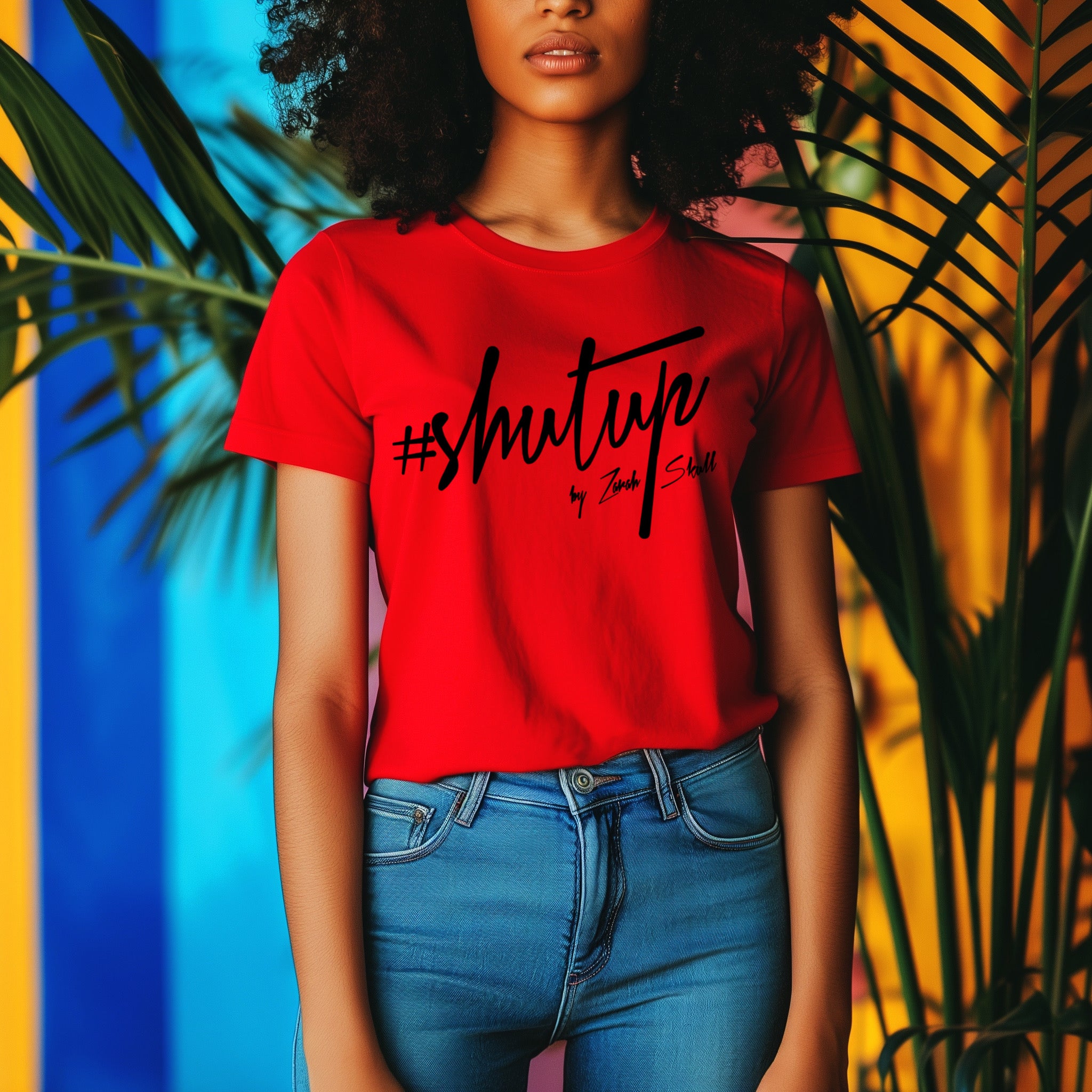 "ZarahSkull" Shirt RED "shutup"