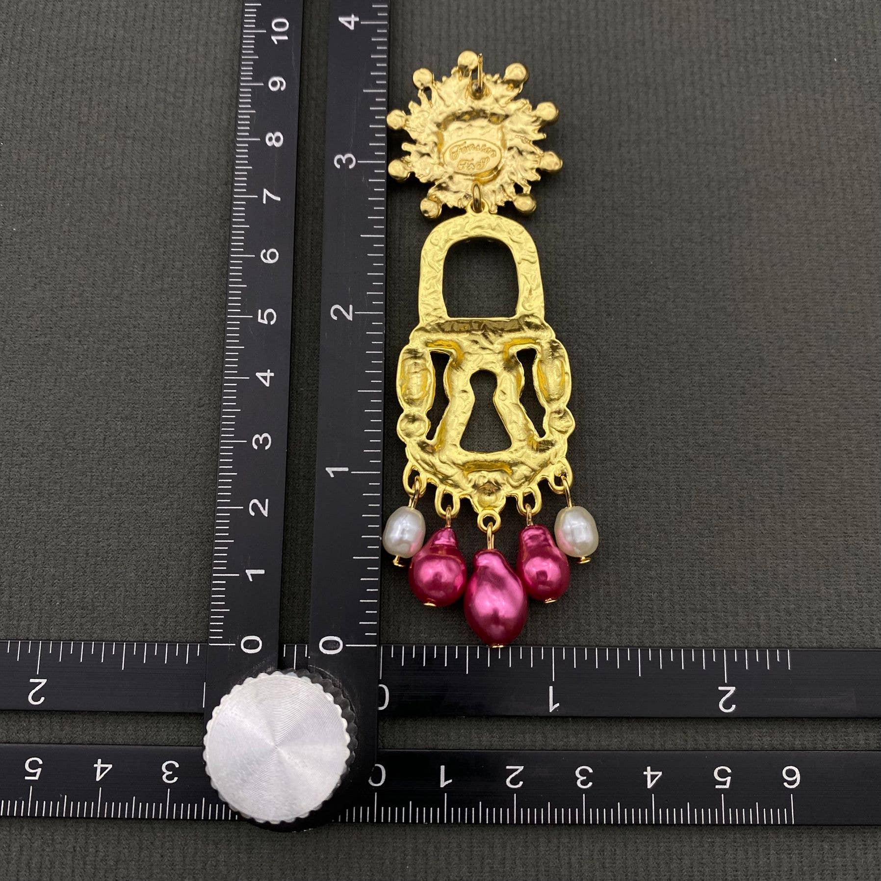 Vintage Strass-Schlüsselloch-Hängeaugen-Steckerohrringe