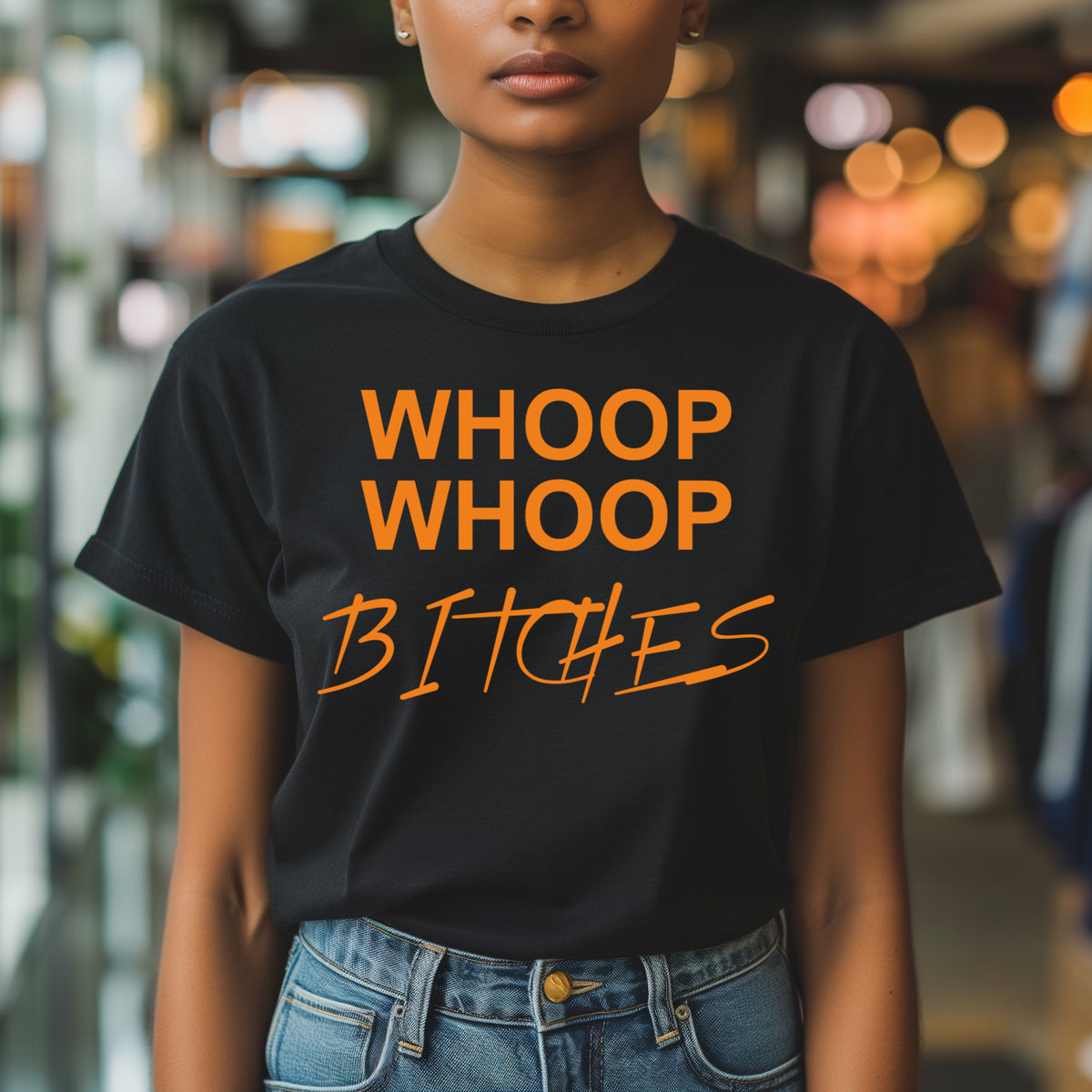 Shirt BLACK "WHOOP WHOOP BITCHES"