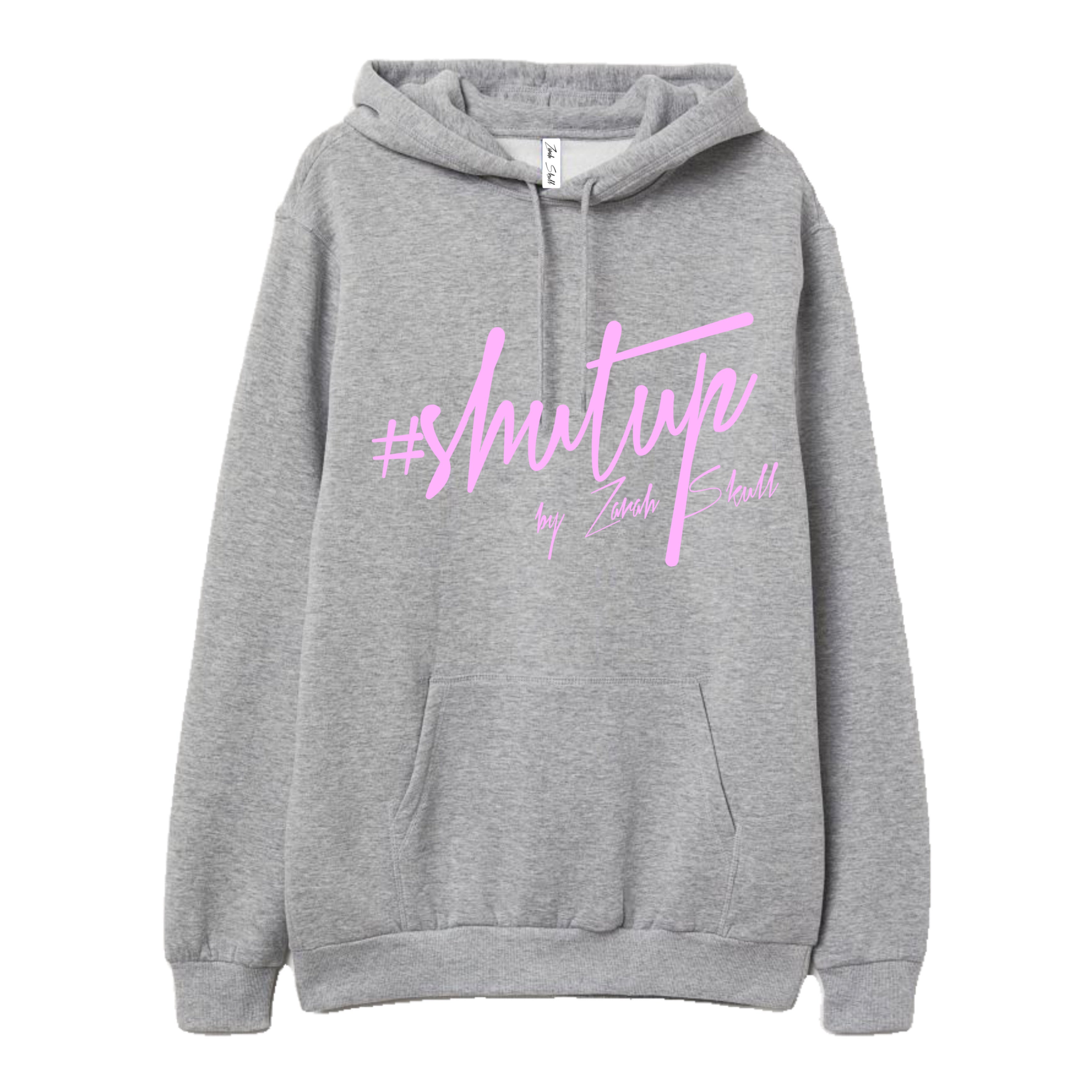 "ZarahSkull" Hoodie GREY "shutup"