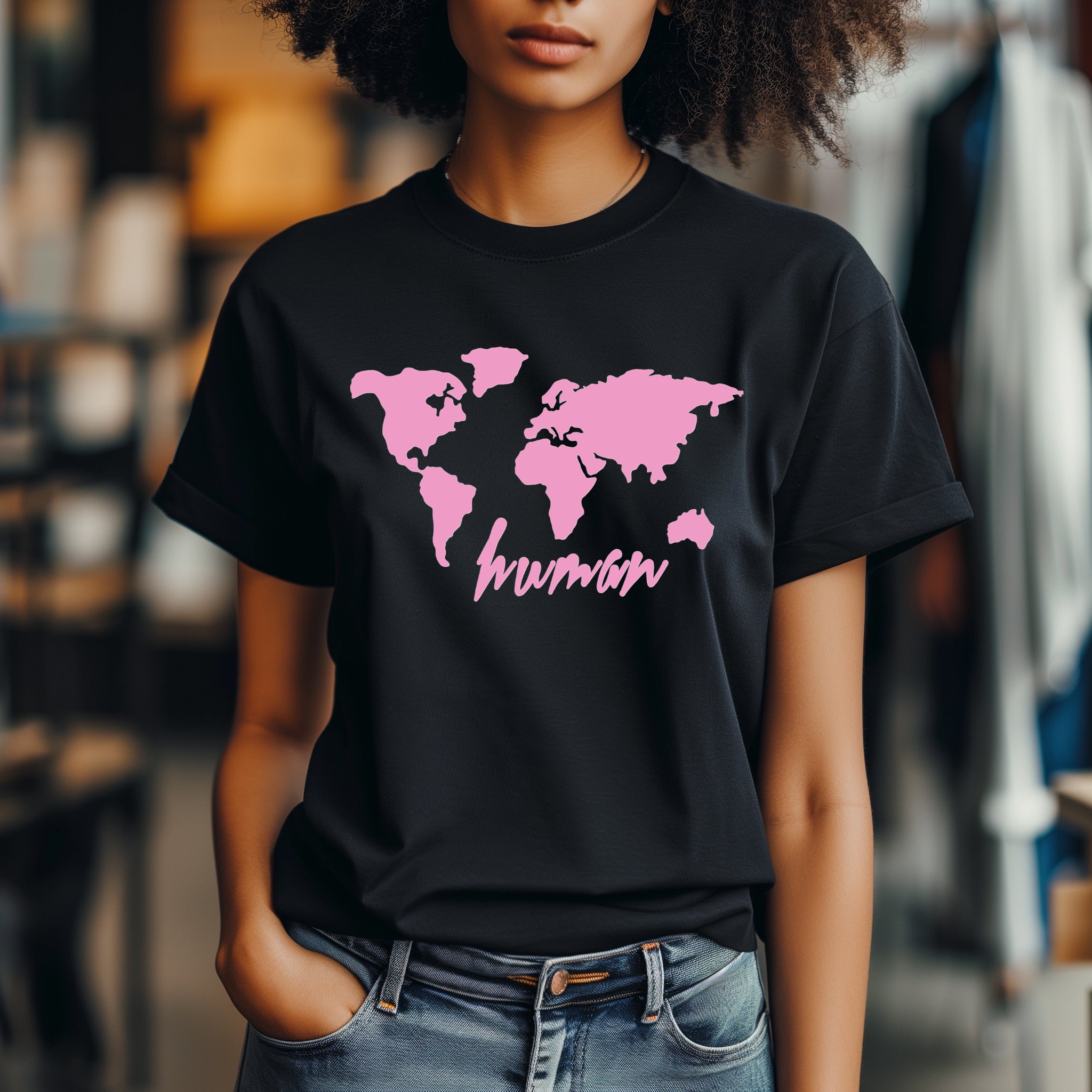 "ZarahSkull" shirt BLACK world "human"