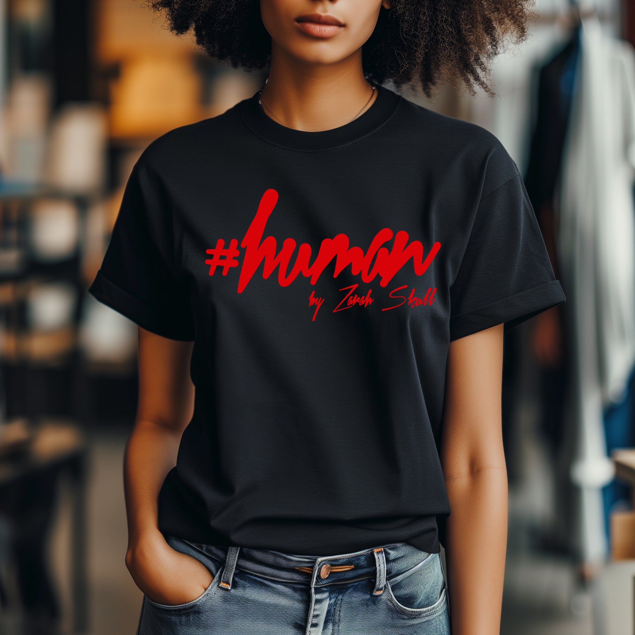 "ZarahSkull" Shirt BLACK "human"
