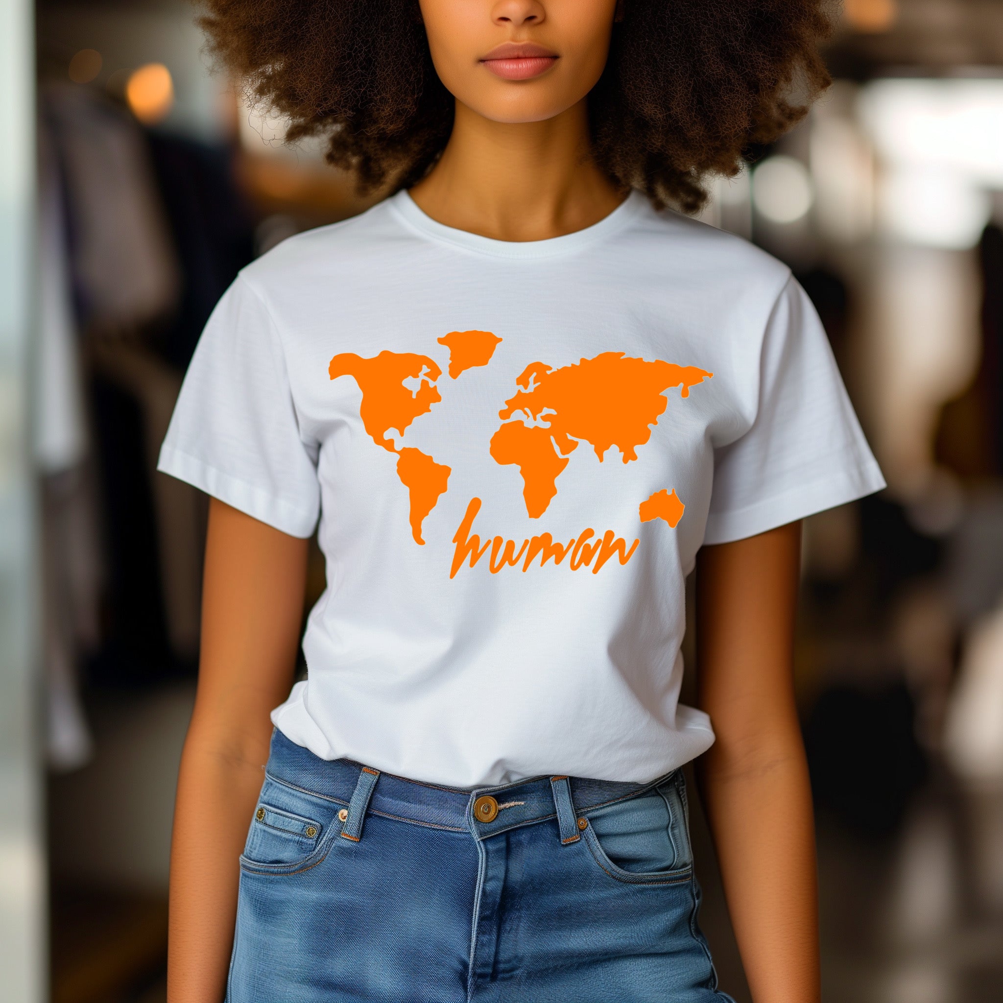 ZarahSkull Shirt white "world human