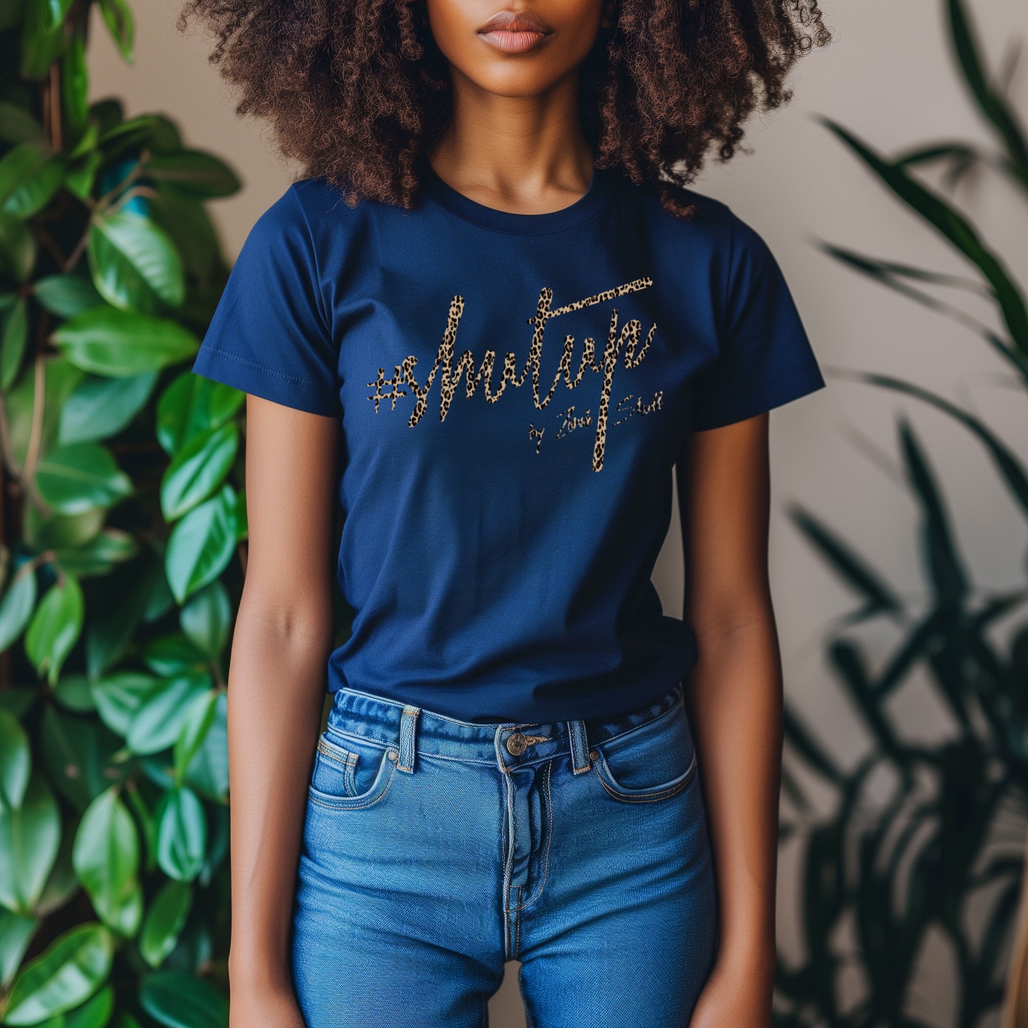 "ZarahSkull" shirt NAVY "shutup"