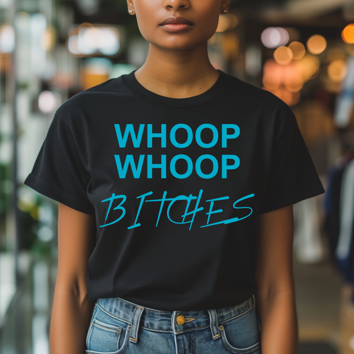 Shirt BLACK "WHOOP WHOOP BITCHES"