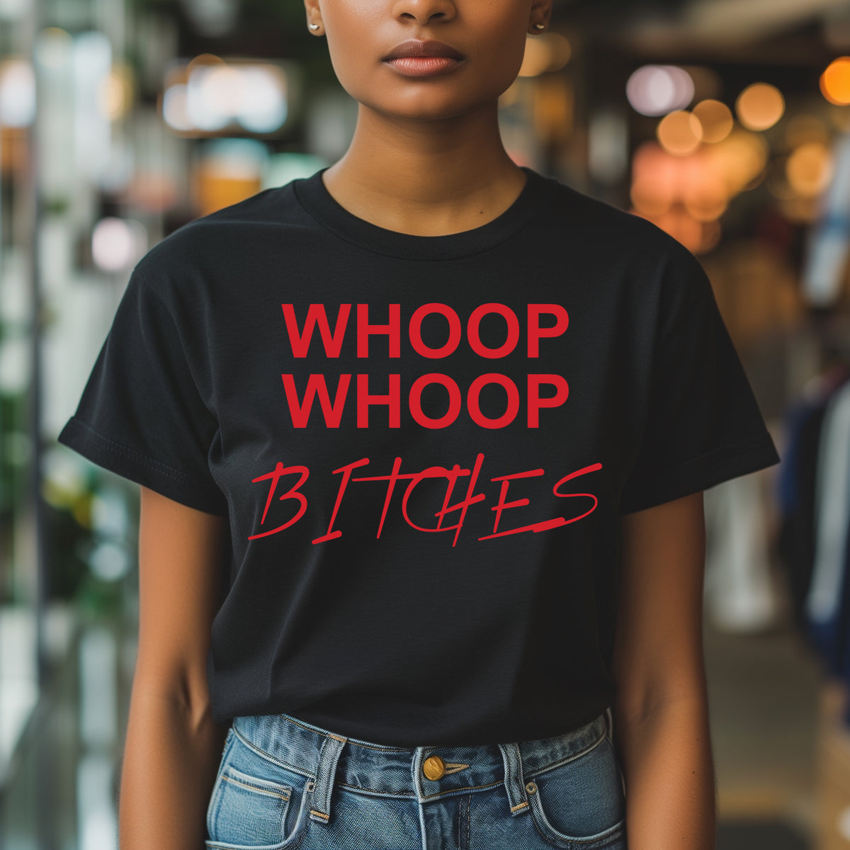 Shirt BLACK "WHOOP WHOOP BITCHES"