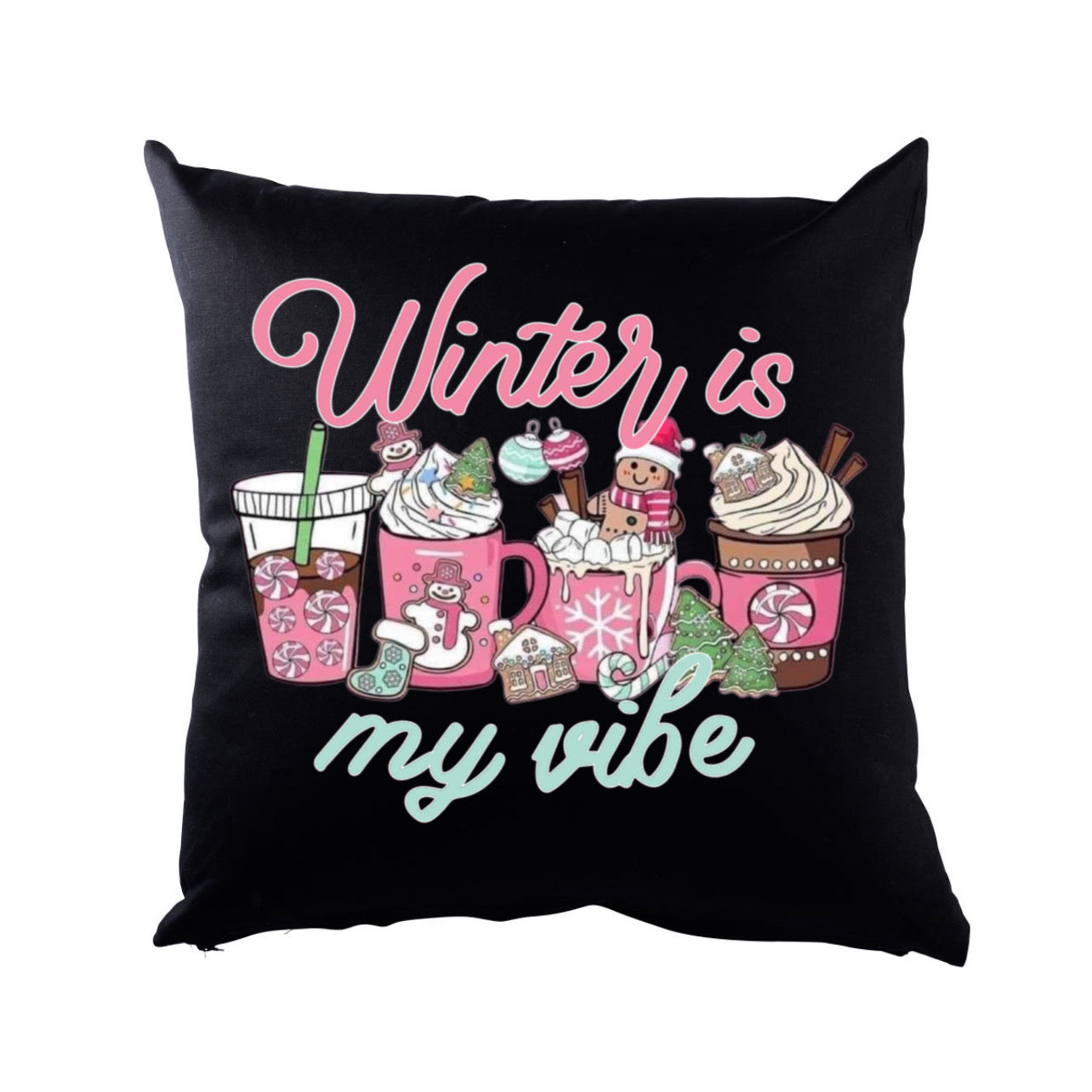 „ZarahSkull"- Kissenbezug black "winter is my vibe"