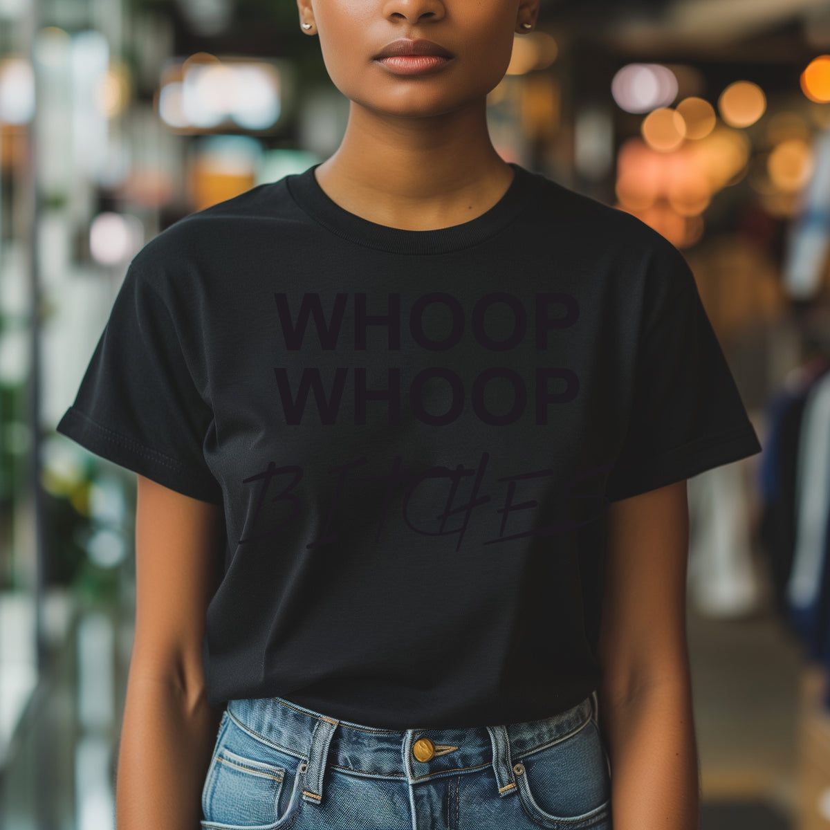 Shirt BLACK "WHOOP WHOOP BITCHES"