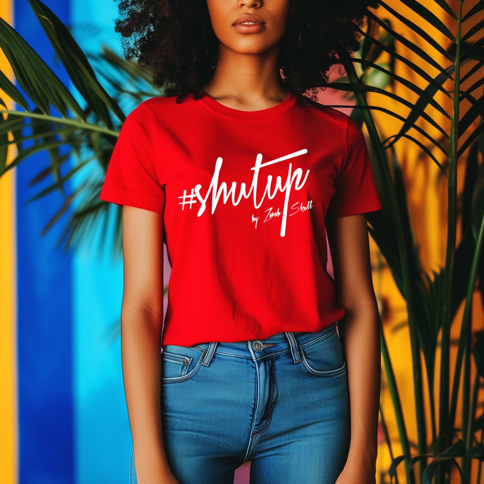"ZarahSkull" Shirt RED "shutup"