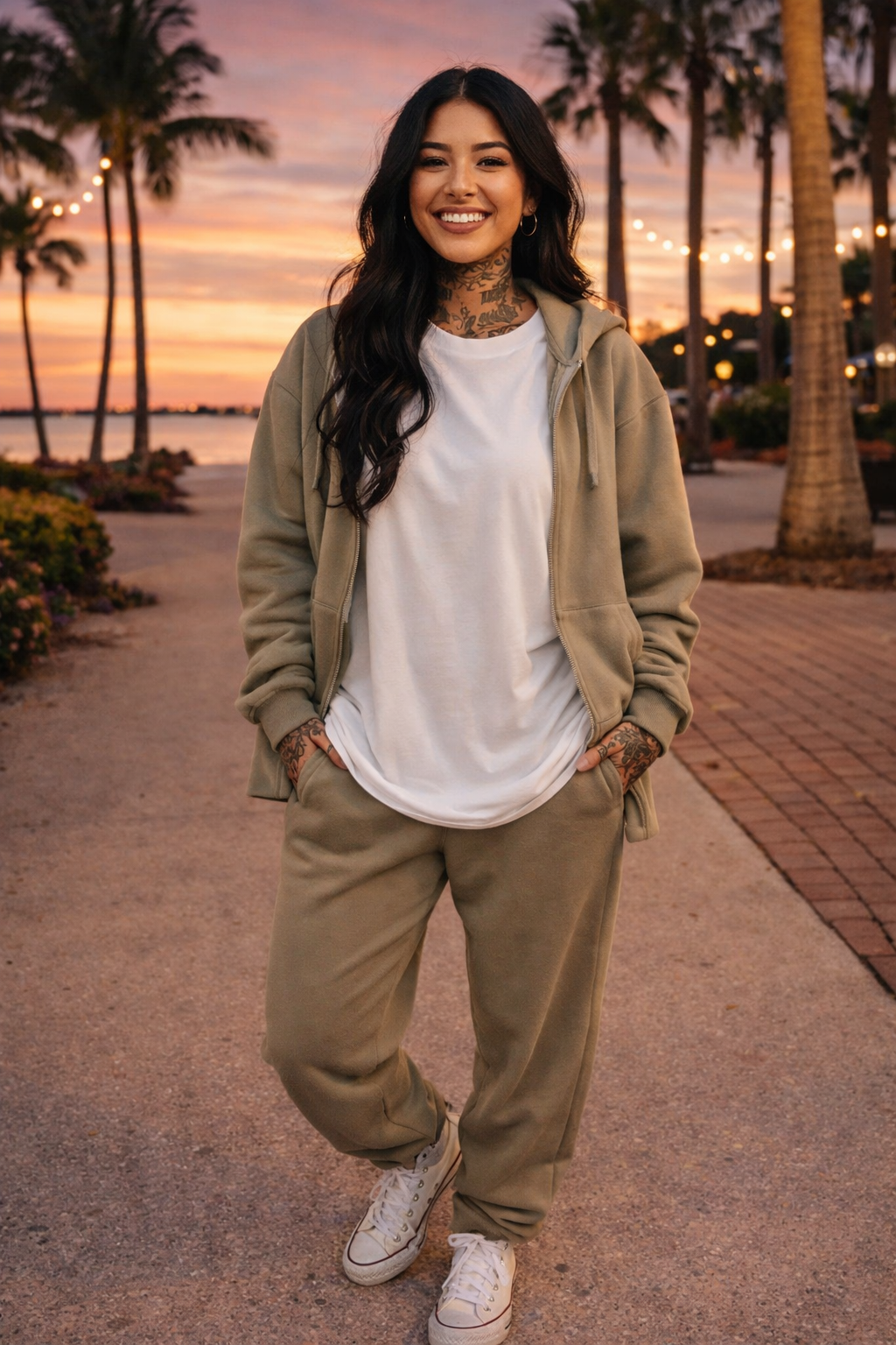 ZarahSkull" Sweatjacke olive