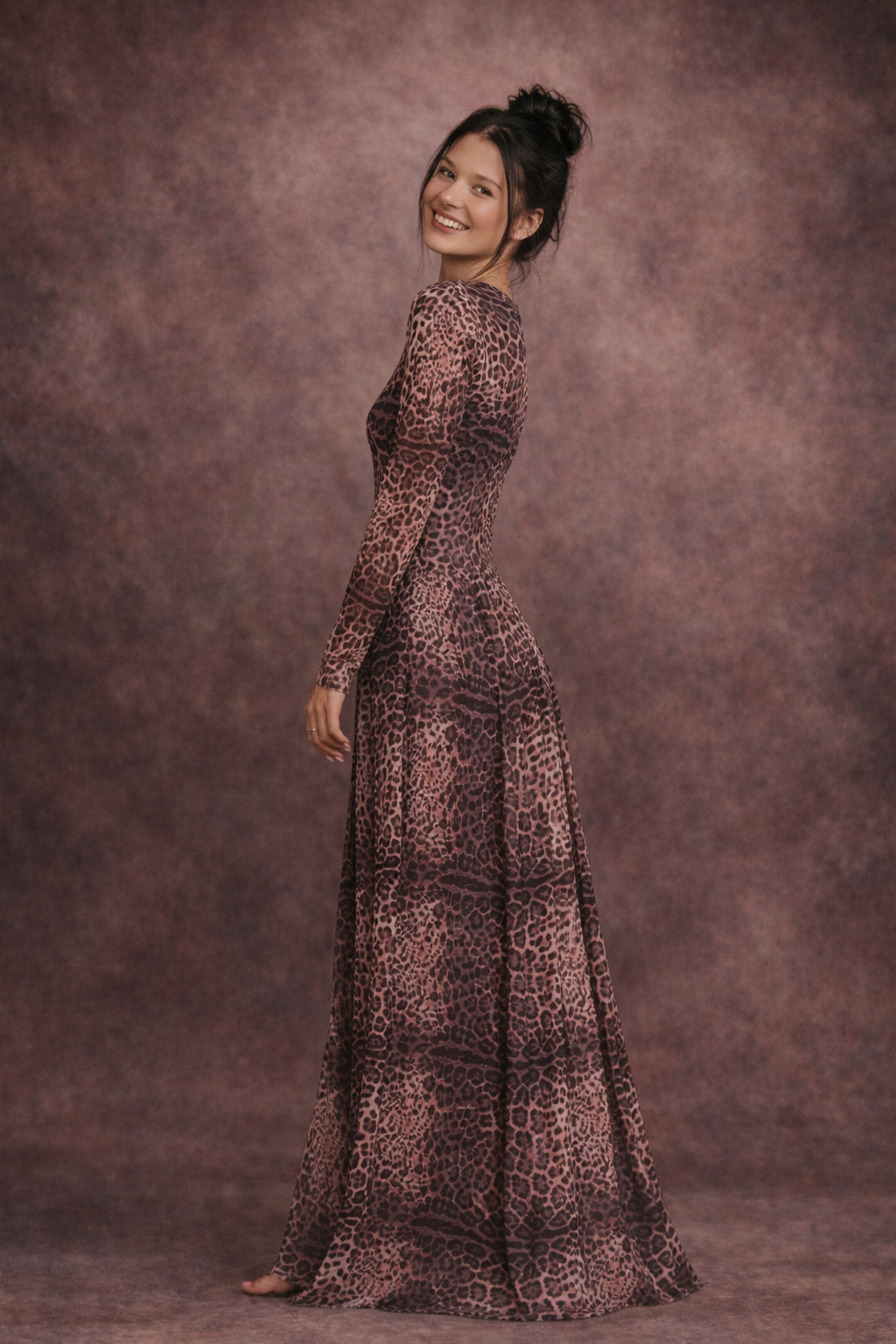 RESTOCK Mesh Dress Leo charcoal