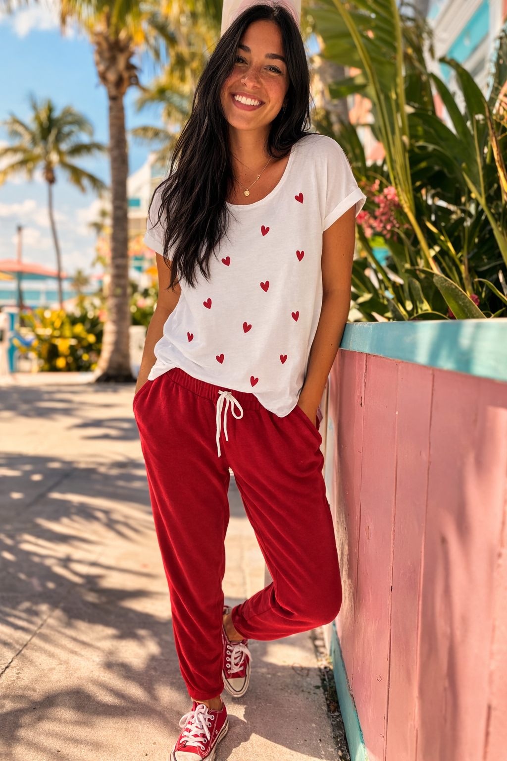 „ZarahSkull" Slub-Tee white "Hearts"