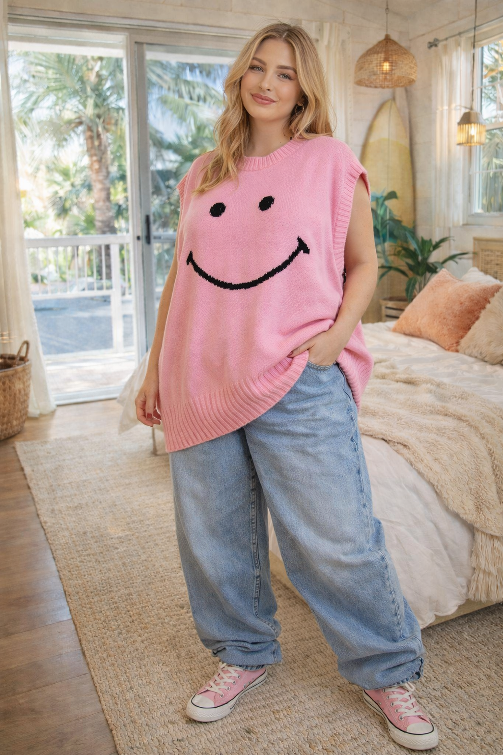Oversized Smiley Pullunder
