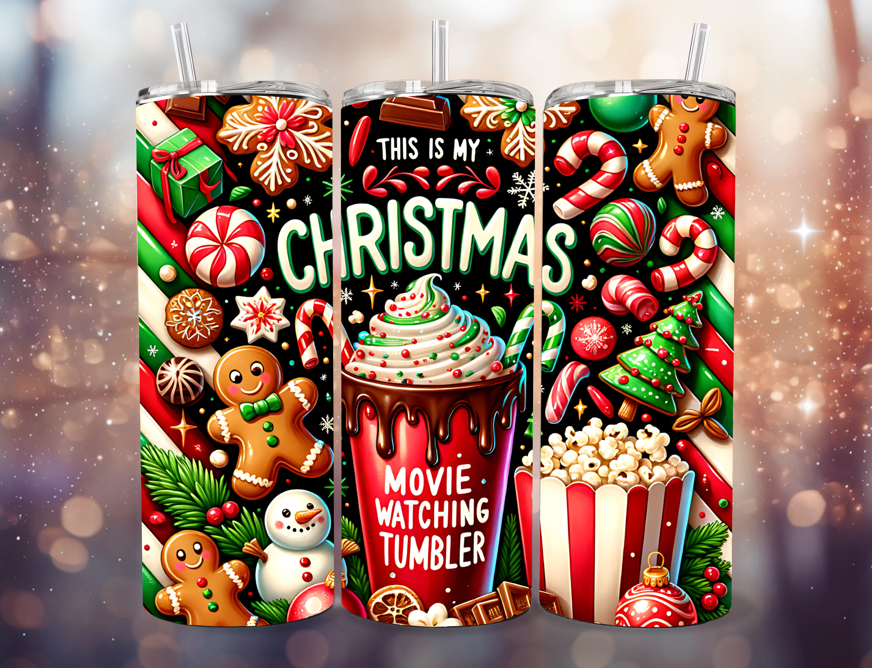 ZarahSkull Tumbler "christmas movie"