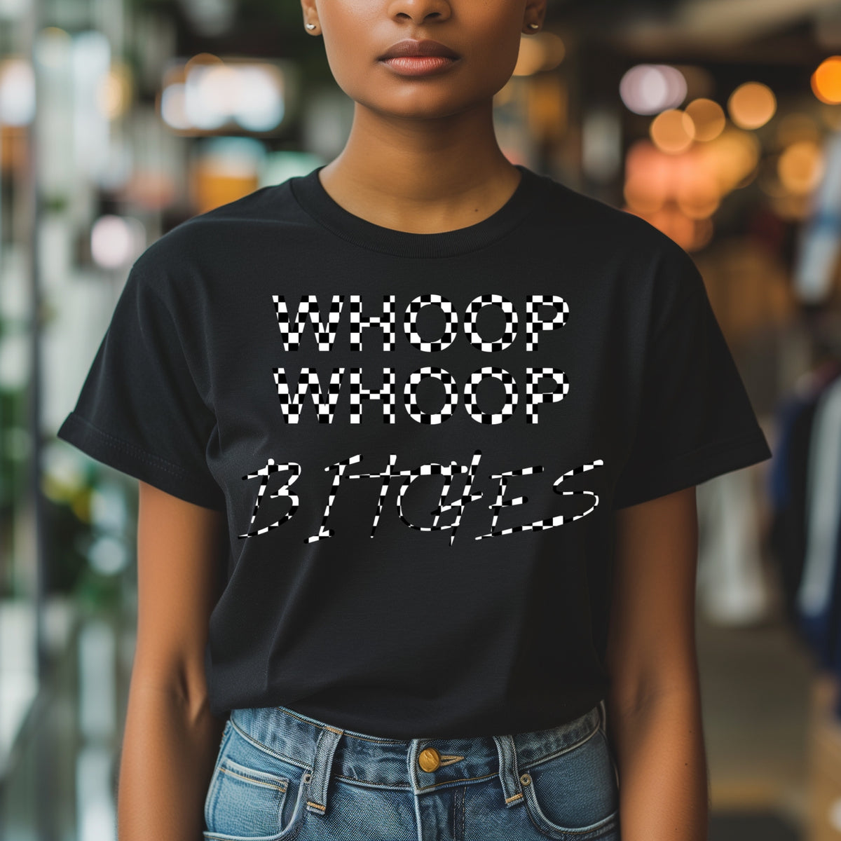 Shirt BLACK "WHOOP WHOOP BITCHES"