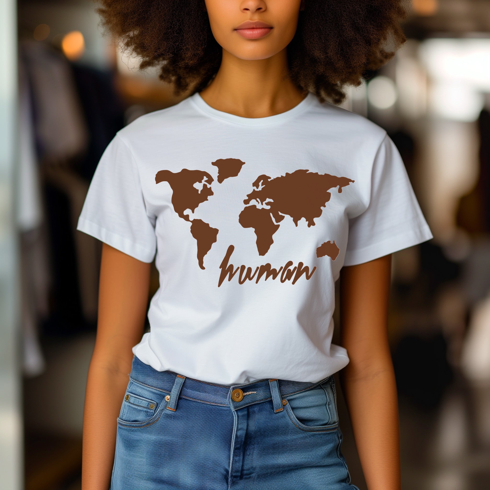 ZarahSkull Shirt white "world human