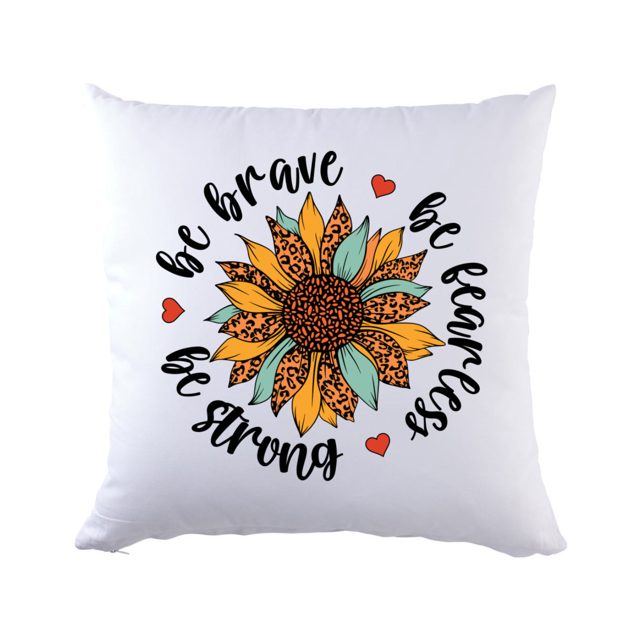 „ZarahSkull"- Kissenbezug white "be brave, be fearless, be strong"