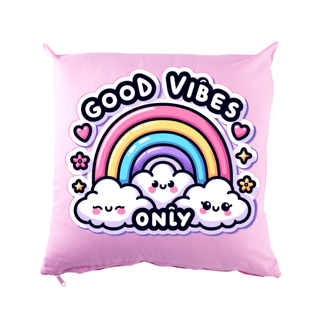 „ZarahSkull"- Kissenbezug rosa „good vibes only“