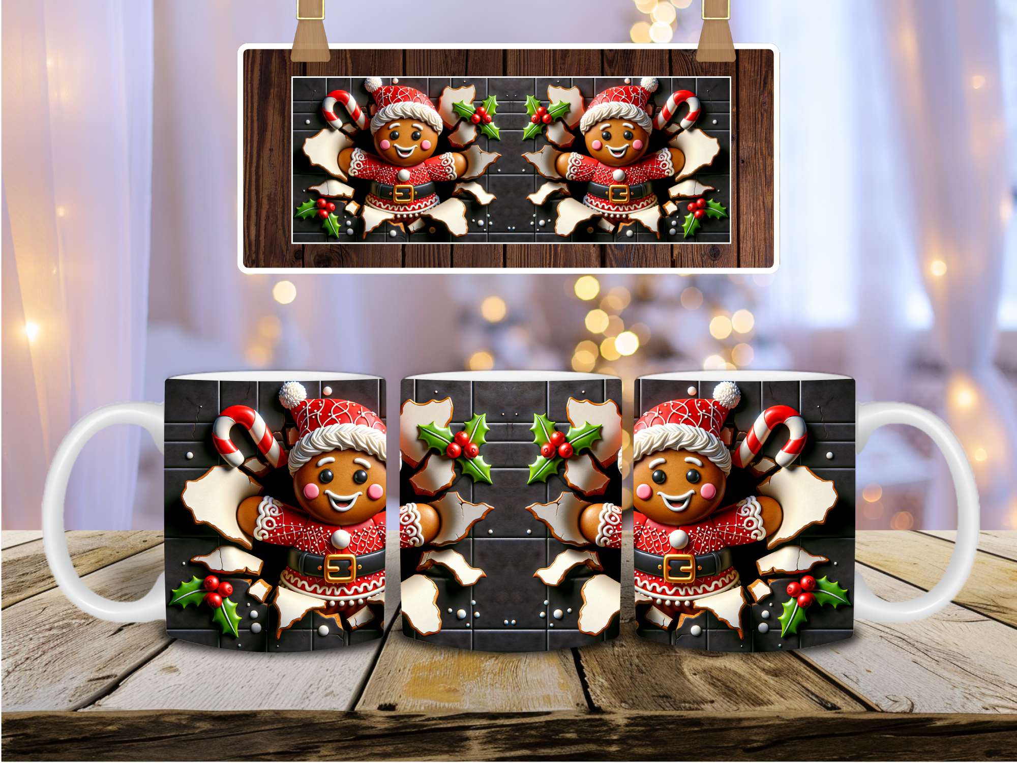„ZarahSkull" Tasse „Gingerbread 3D"