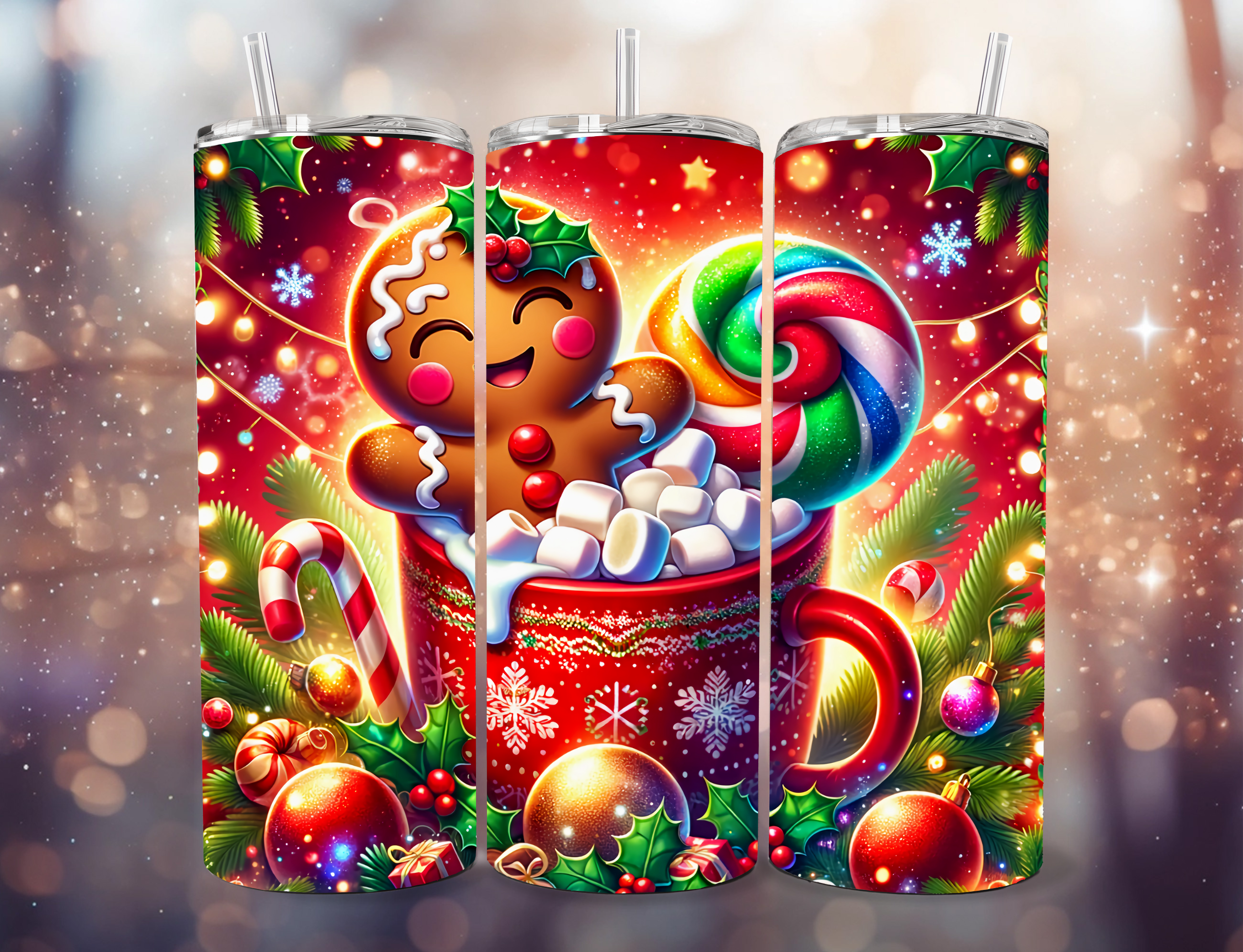 ZarahSkull Tumbler "Gingerbread in cocoa"