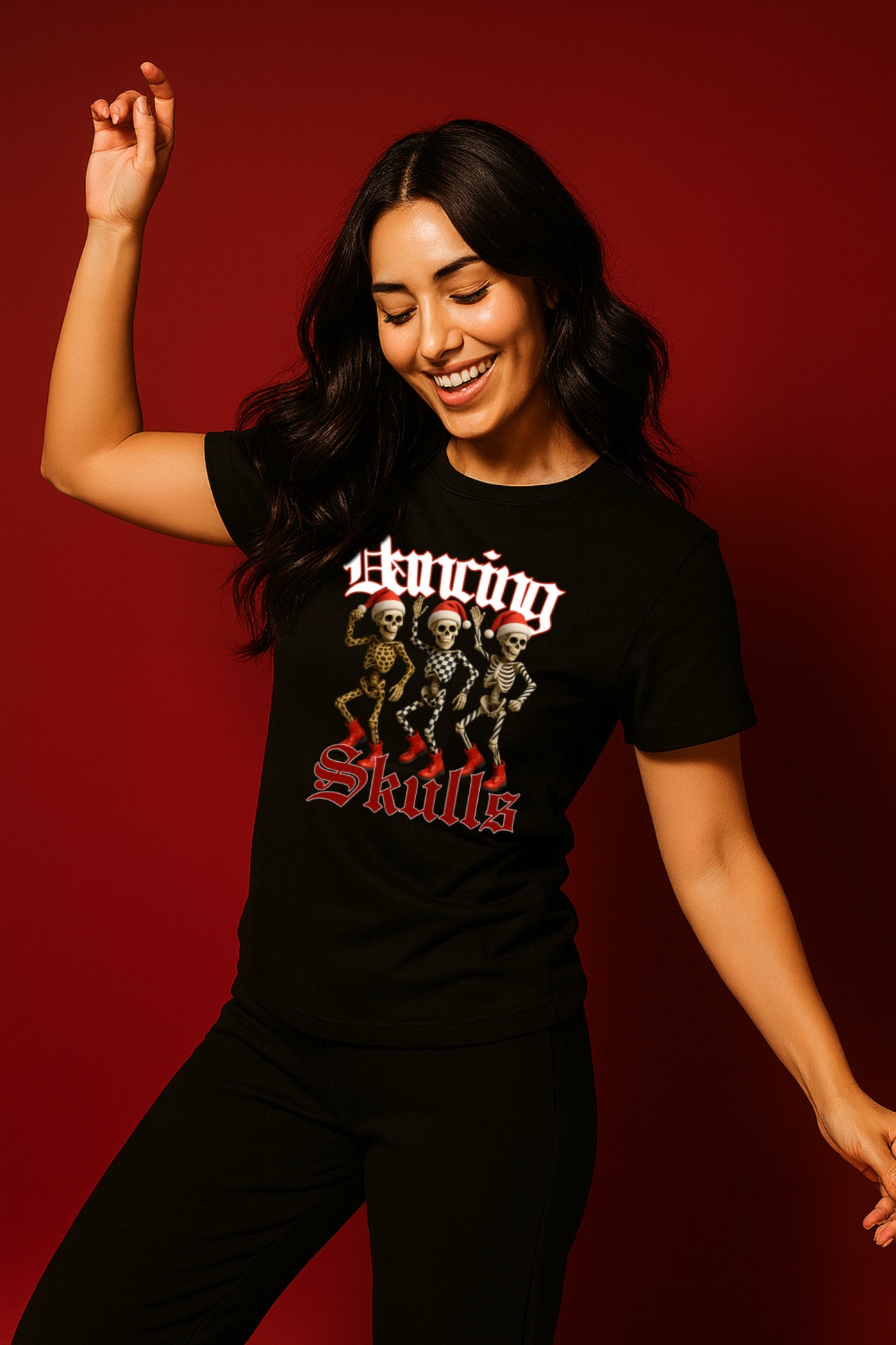 ZarahSkull Shirt black „Dancing Skulls"