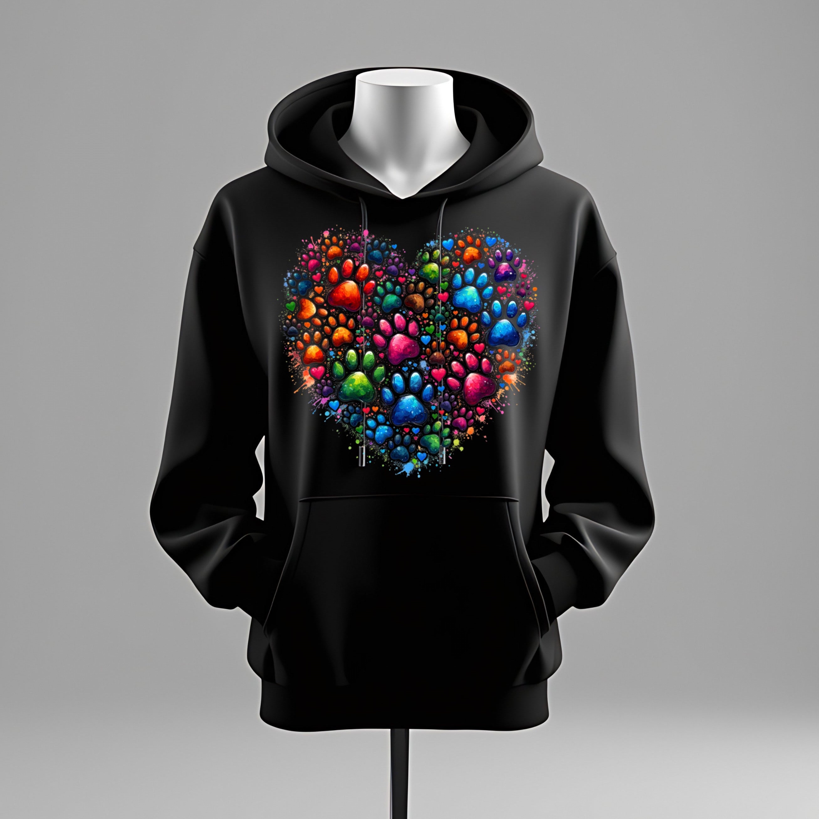„ZarahSkull" Hoodie BLACK "Paws"