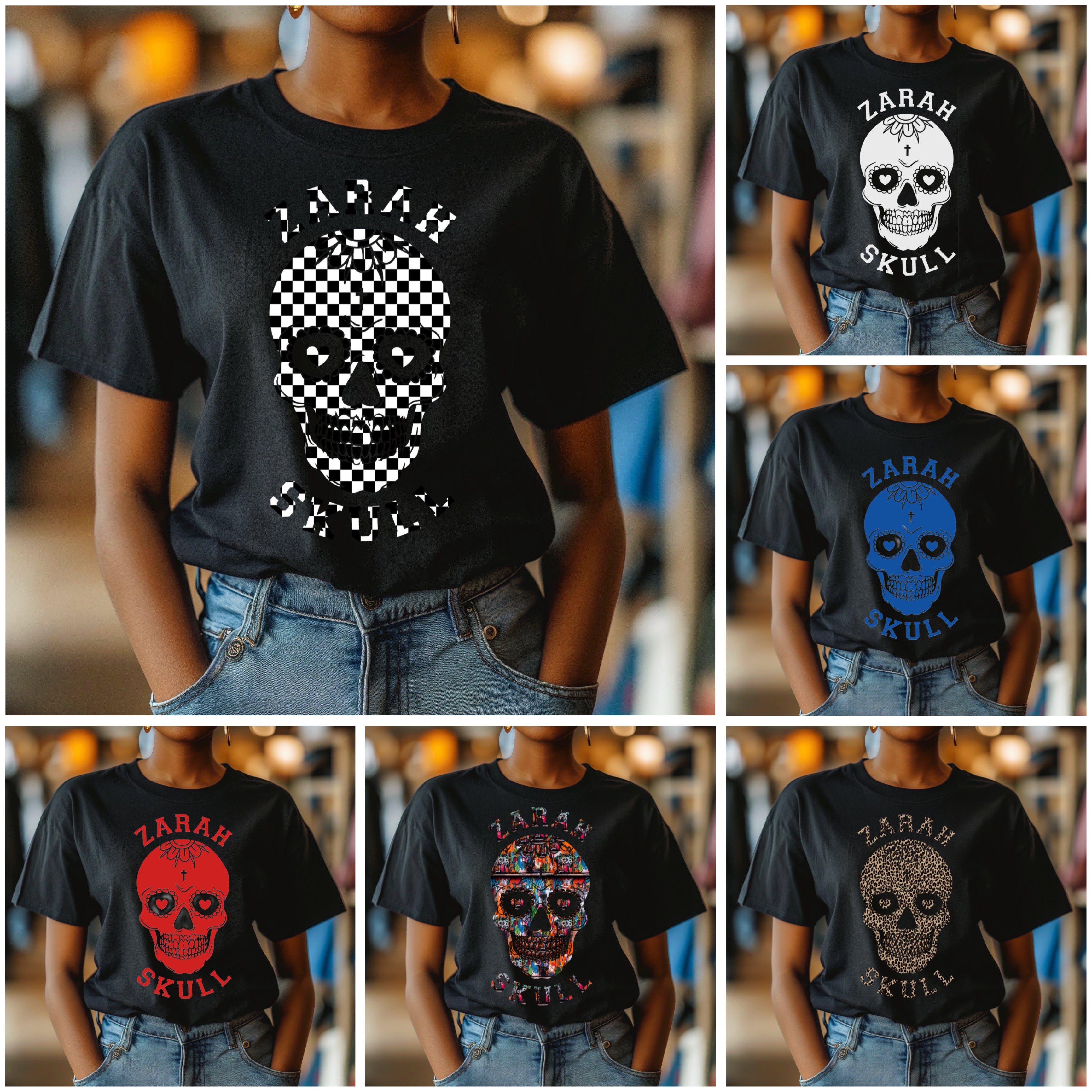 "ZarahSkull" shirt BLACK "SKULL"