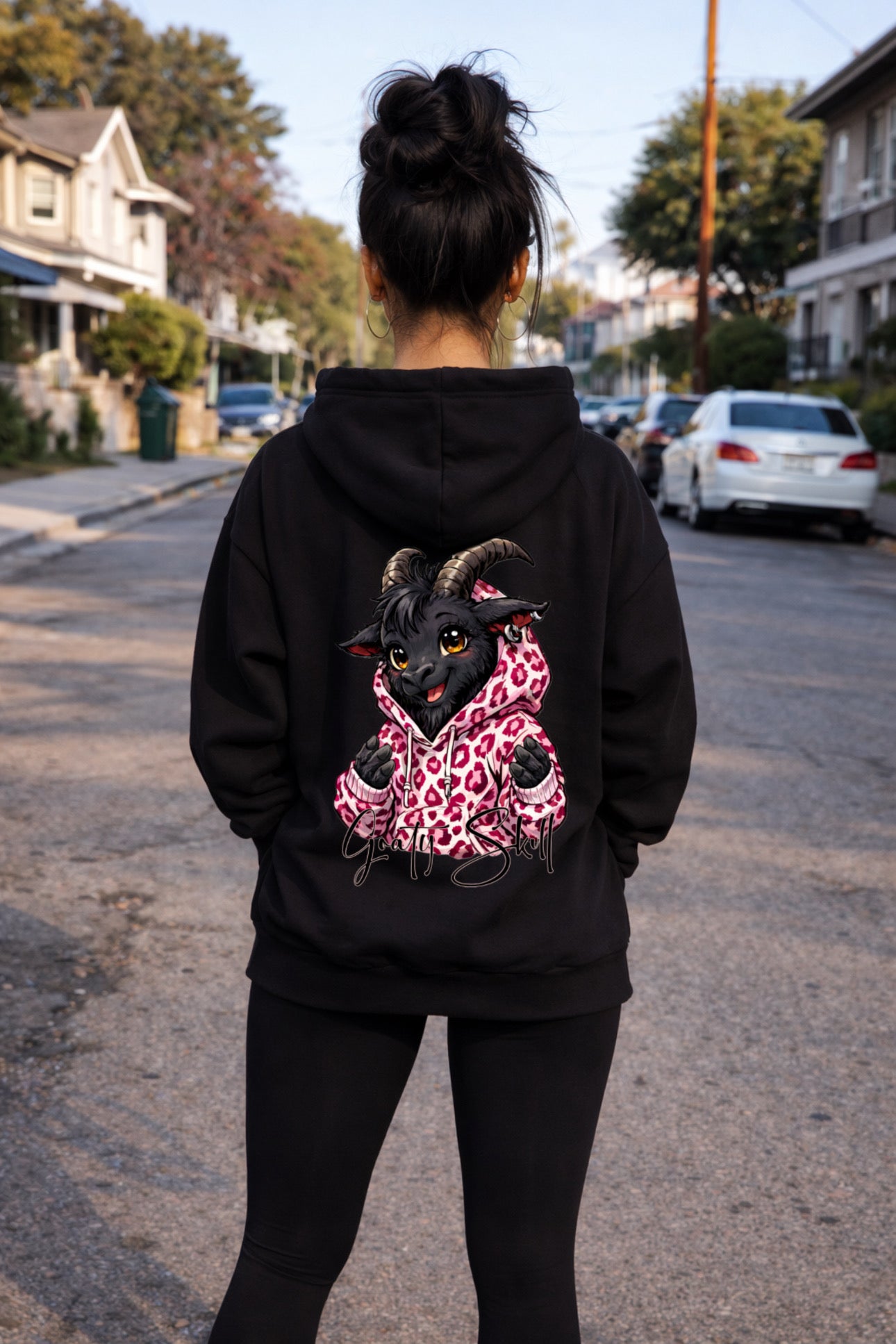 “ZarahSkull" Hoodie black „Goaty Skull“