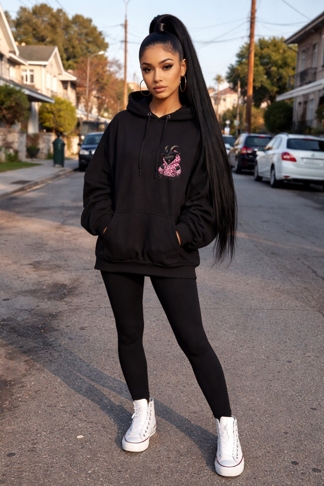 “ZarahSkull" Hoodie black „Goaty Skull“