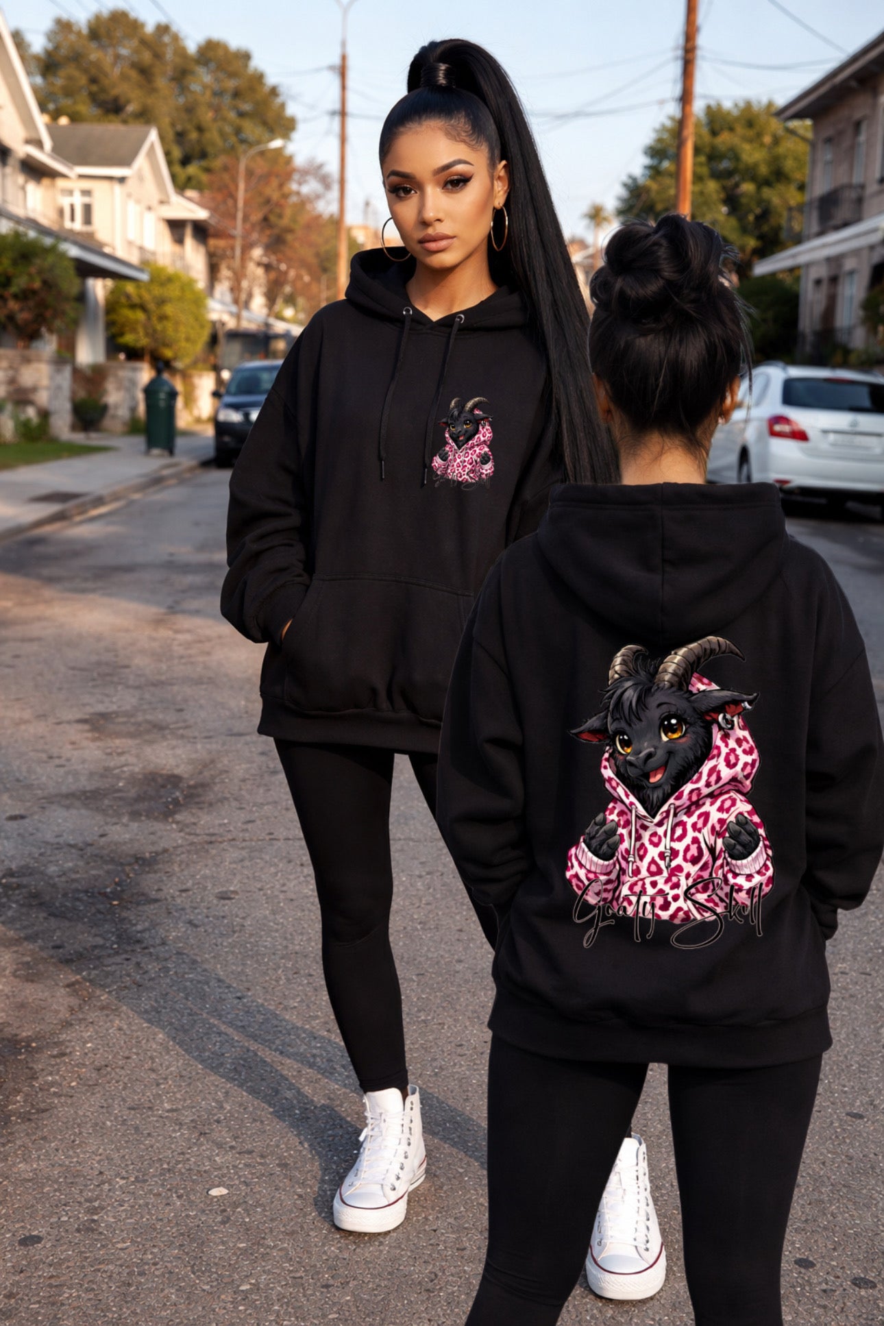“ZarahSkull" Hoodie black „Goaty Skull“