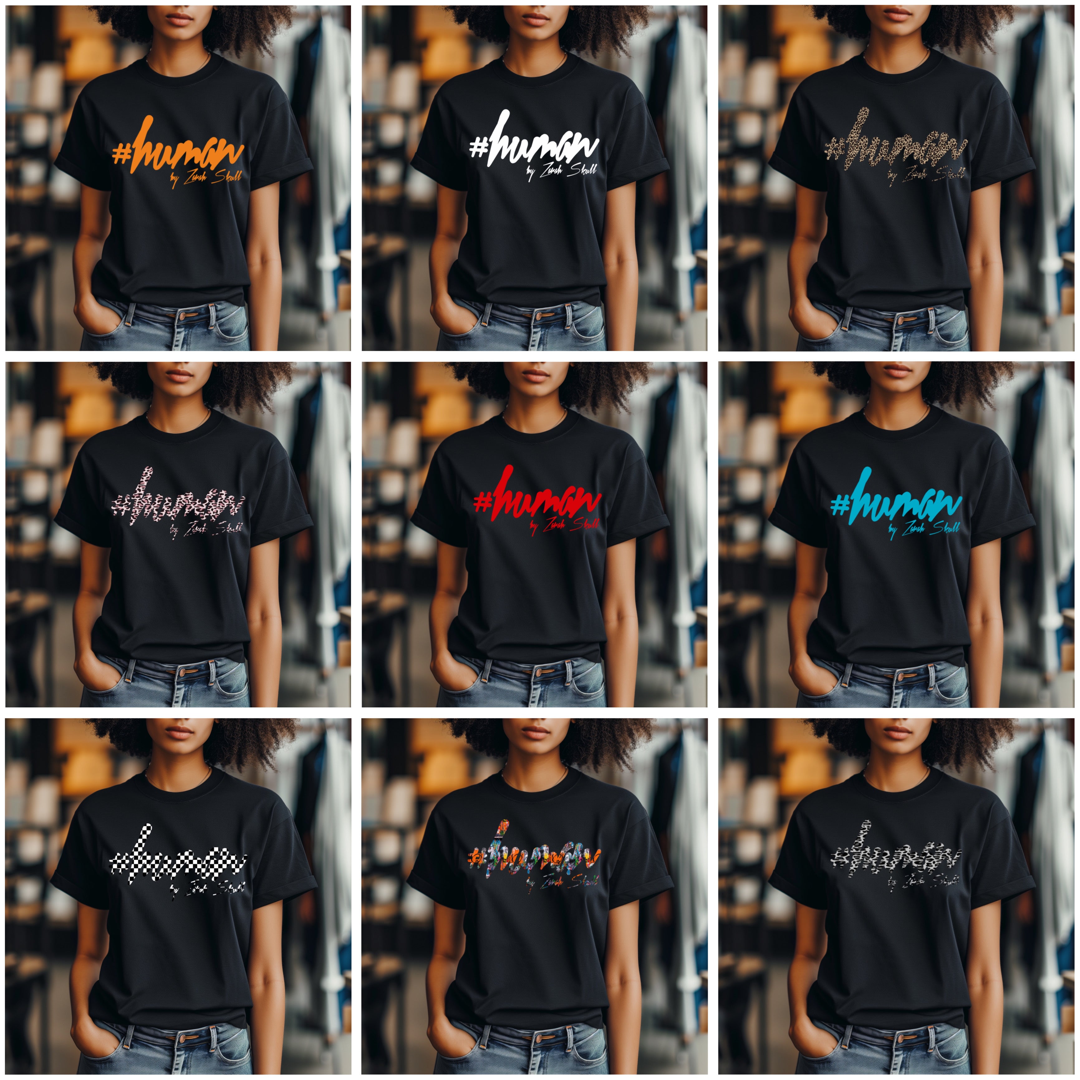 "ZarahSkull" Shirt BLACK "human"