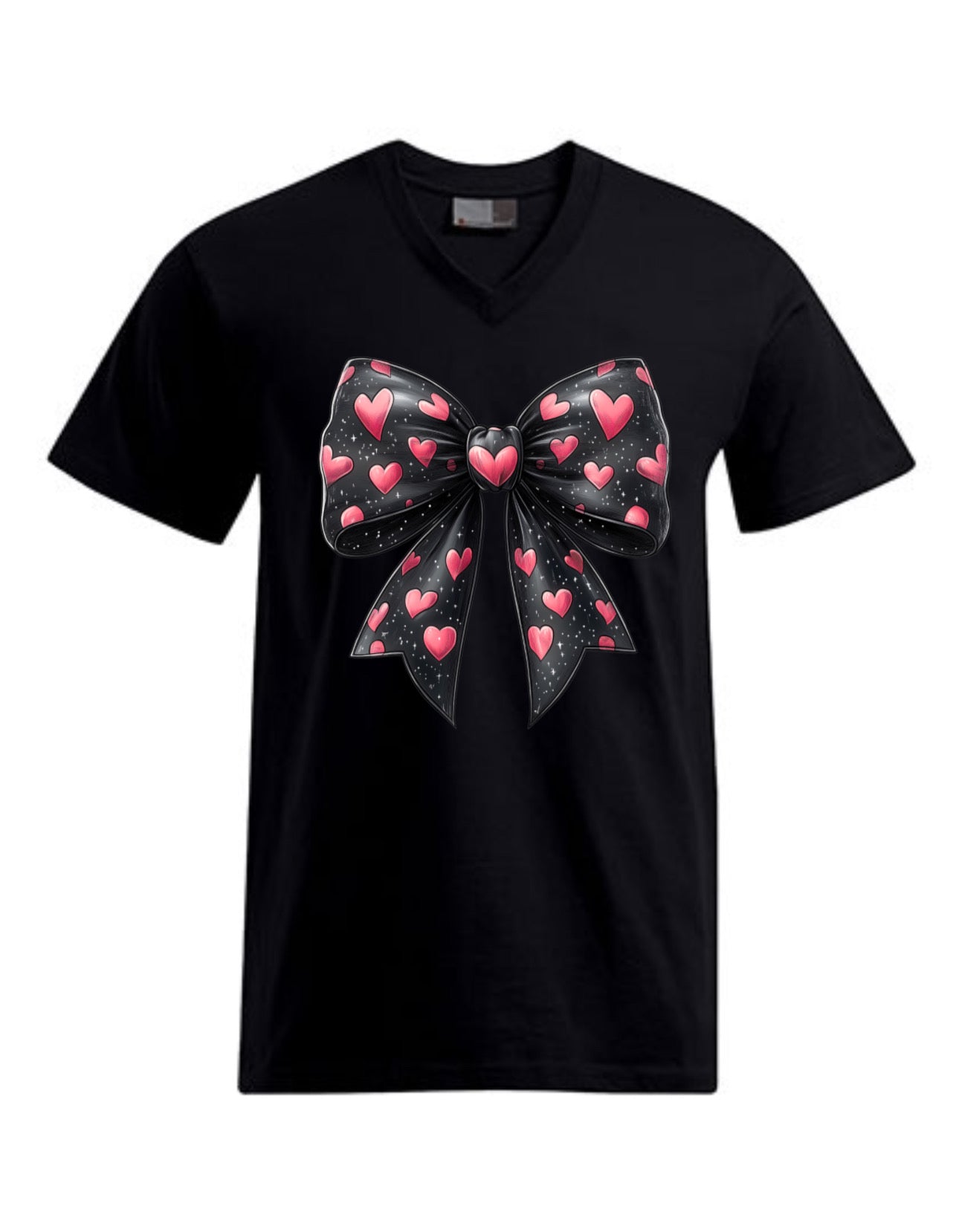 „ZarahSkull" V-Shirt black „Bow Hearts"
