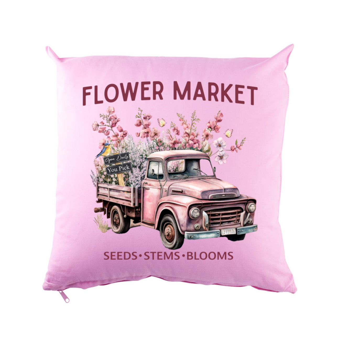 „ZarahSkull"- Kissenbezug rosa „Flower Market"