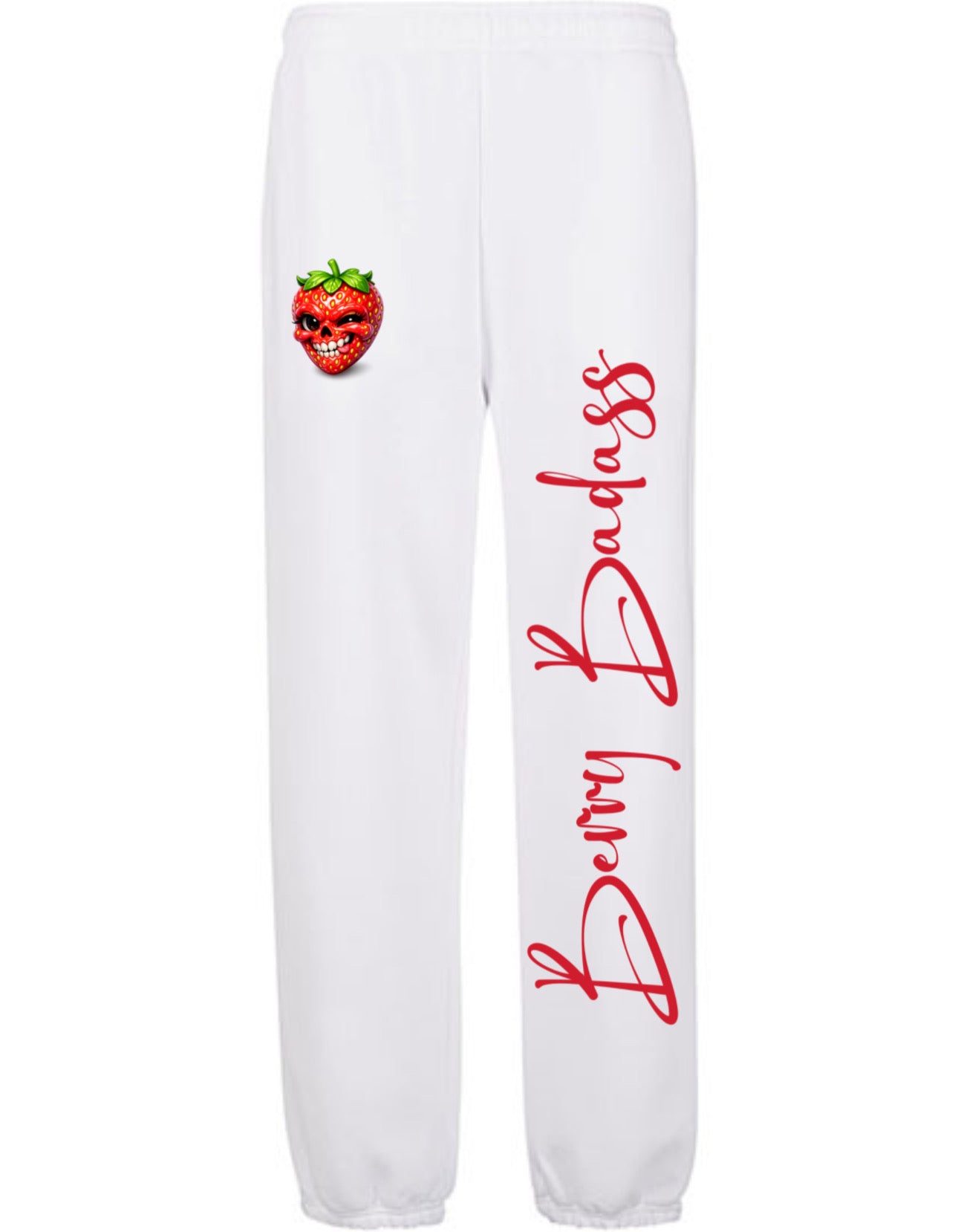 „ZarahSkull" Sweatpants white „Berry badass“