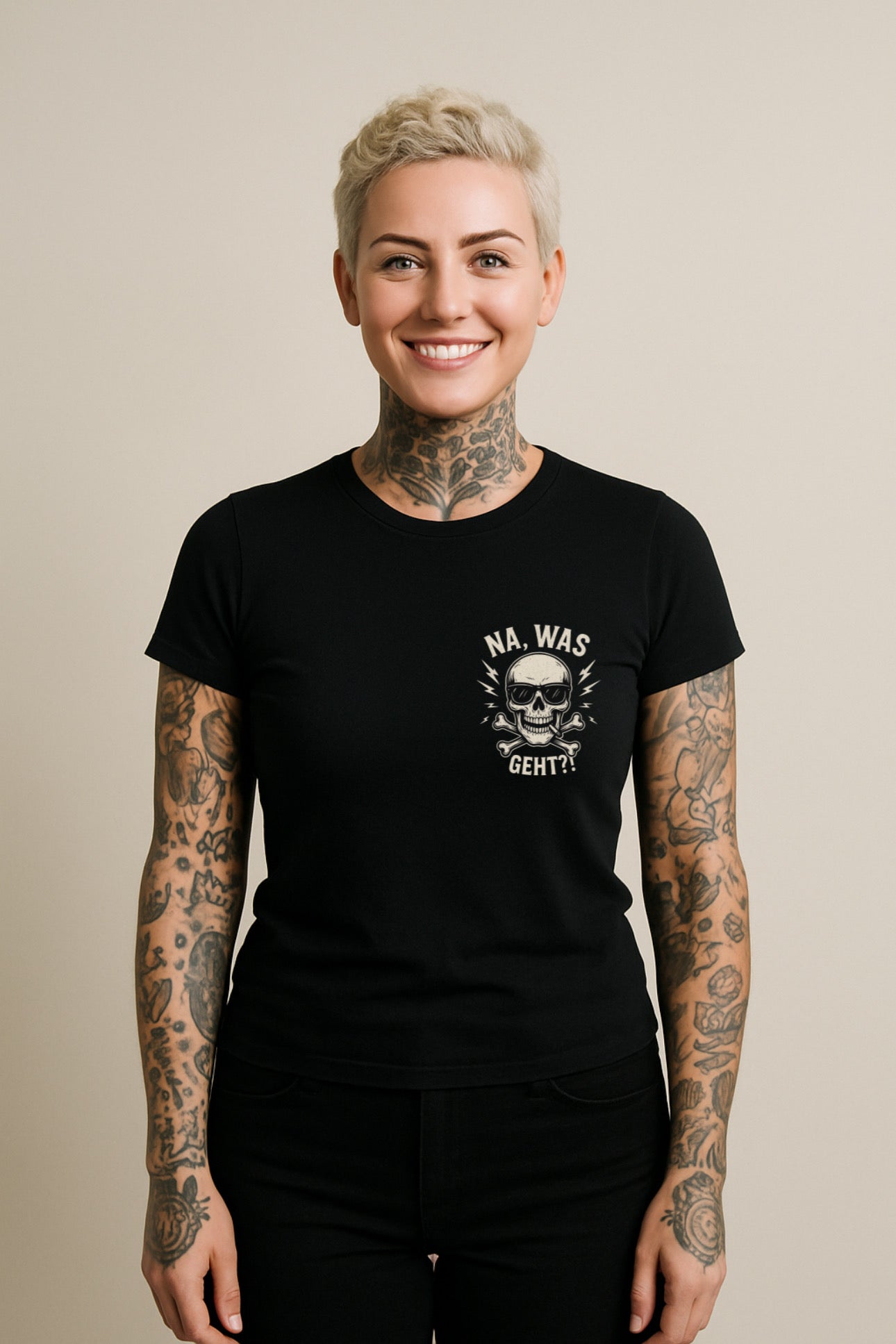 „ZarahSkull" Shirt black „Na, was geht?!"