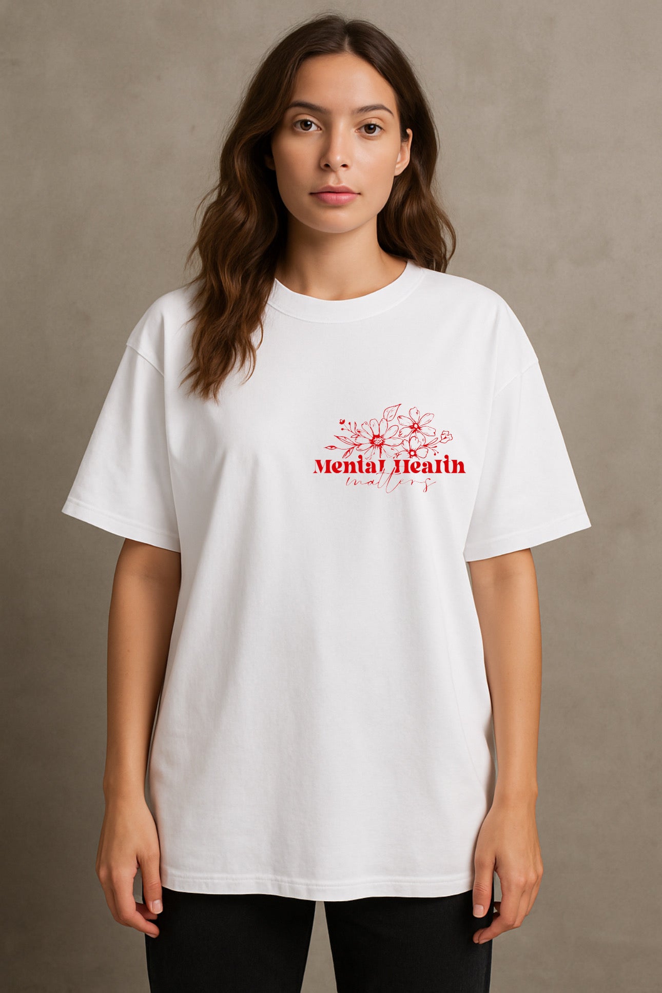 „ZarahSkull" Shirt white "Mental health matters all day"