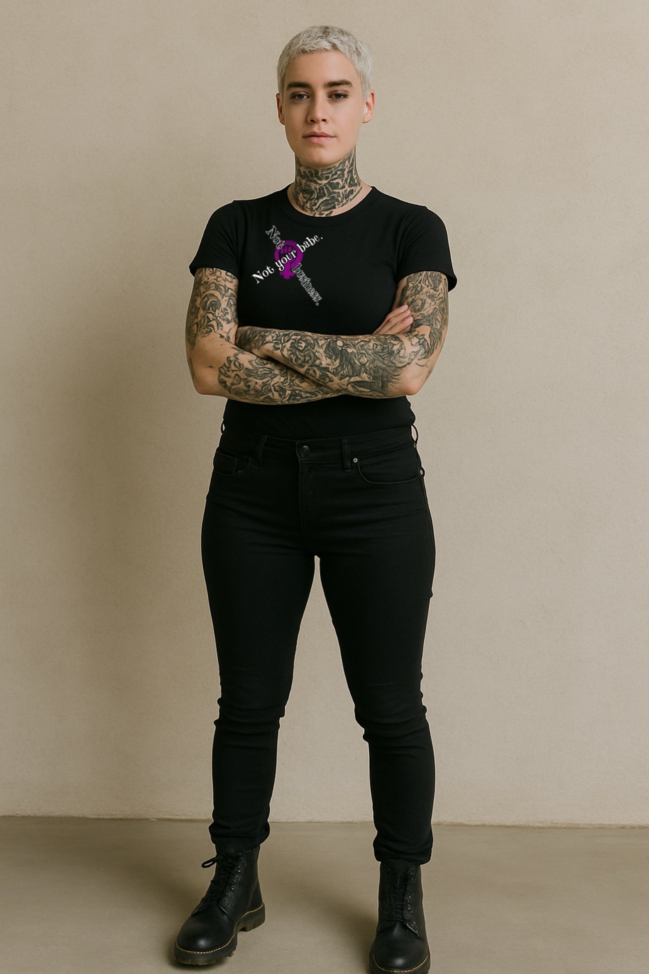 ZarahSkull Shirt black „Not your babe“