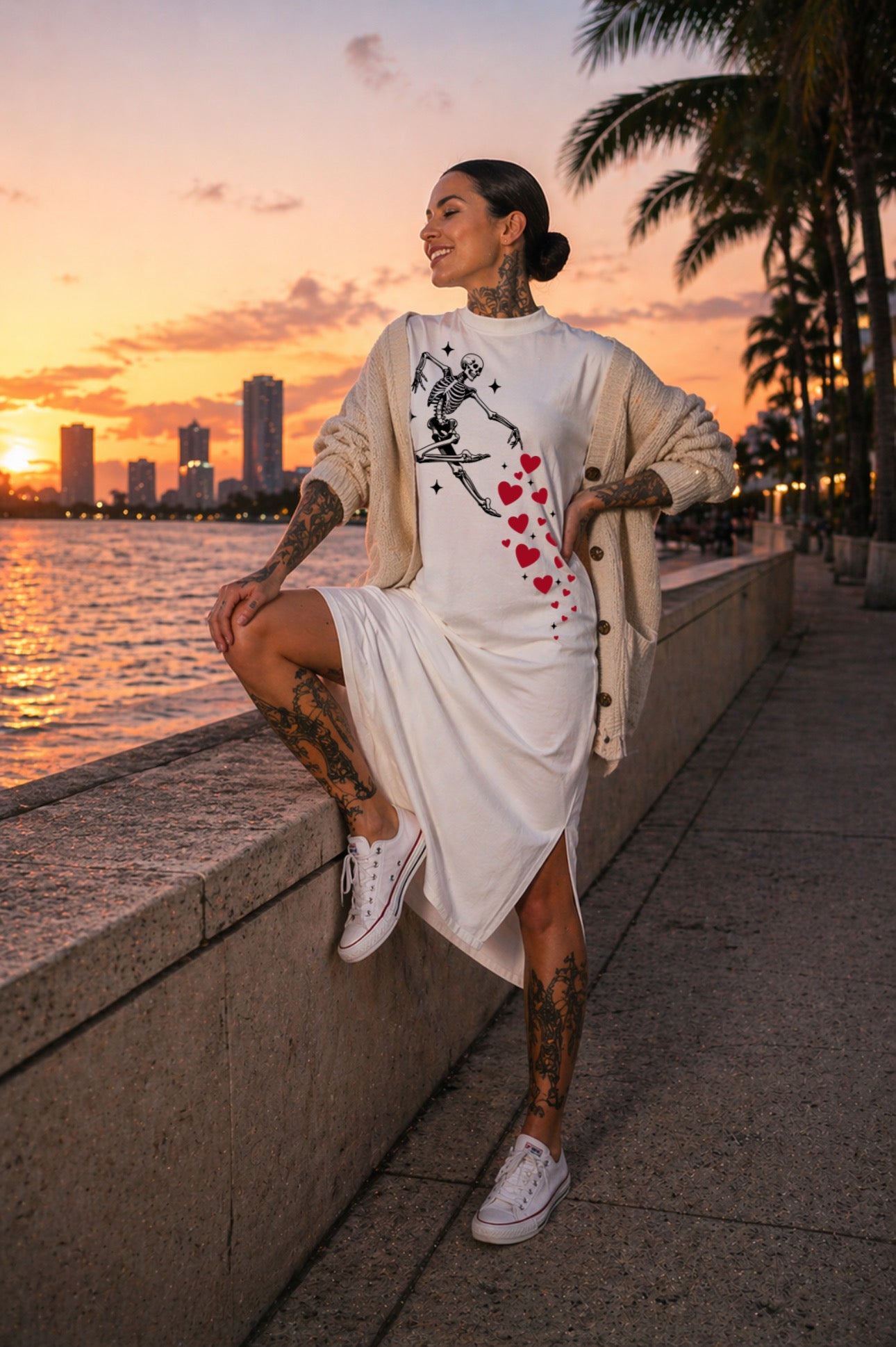 Zarah Skull Long Dress white