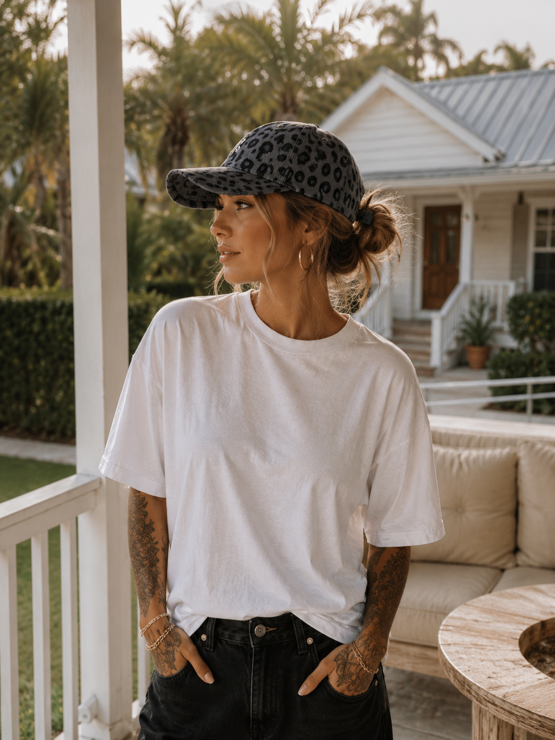 Zarah Skull Cap Leo grau
